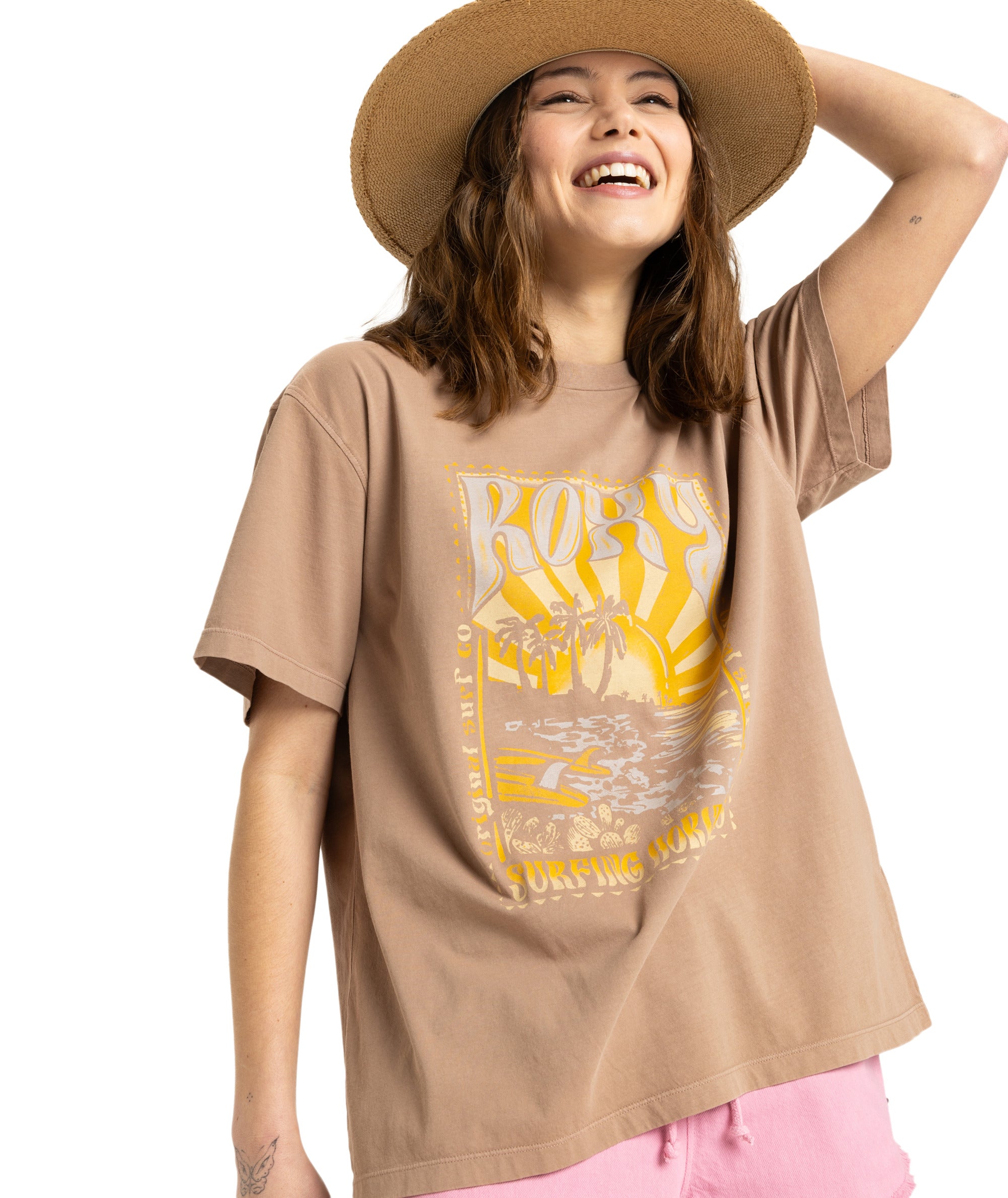 SUNNYOVERSIZE ENZYME WASH - T-SHIRT ERJZT05906 -CZU0 ROXY
