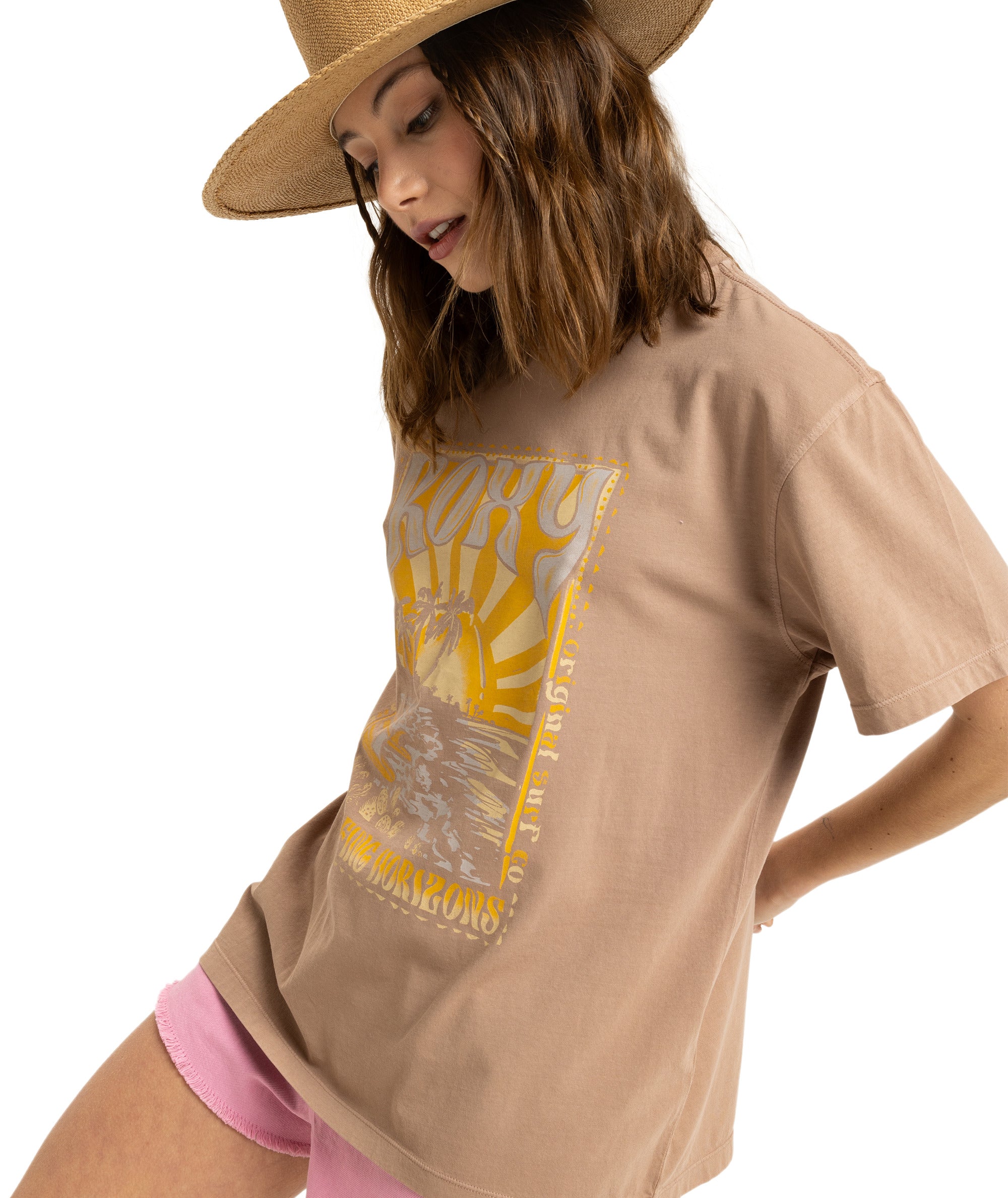 SUNNYOVERSIZE ENZYME WASH - T-SHIRT ERJZT05906 -CZU0 ROXY