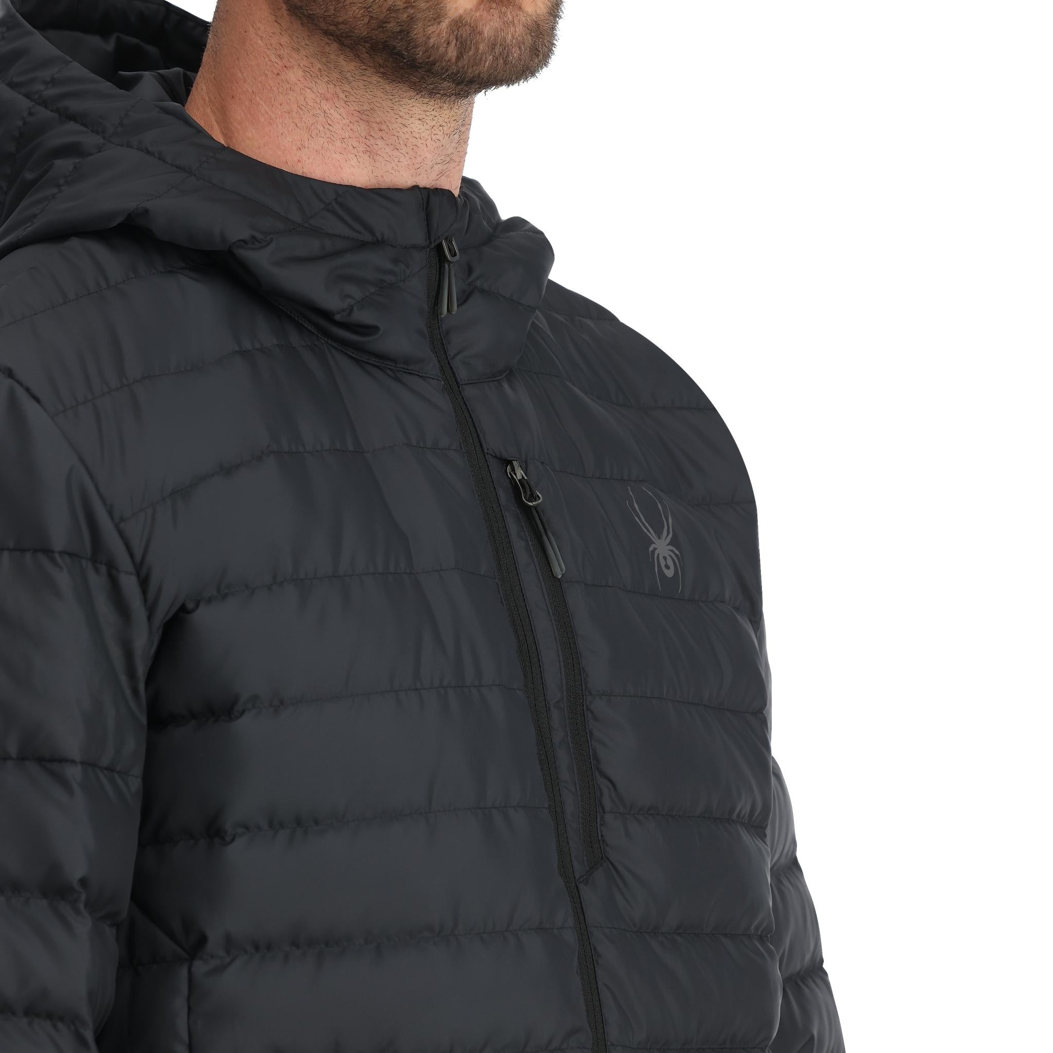 ZENITH HOODED DOWN JACKET - GIACCA 38A021412 -BLK SPYDER