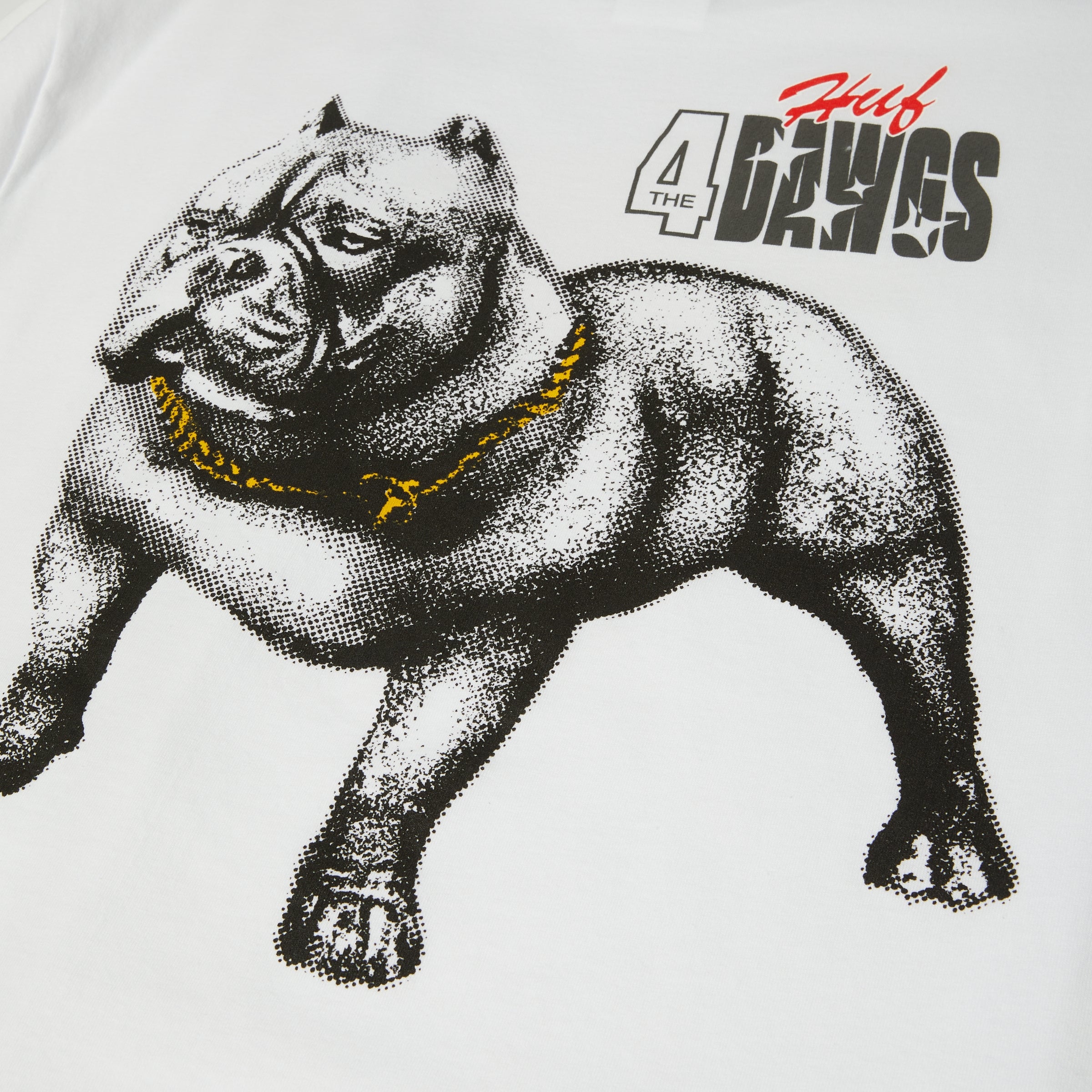 4 THE DAWGS S/S TEE - T-SHIRT 71MC0001184 -WHITE HUF