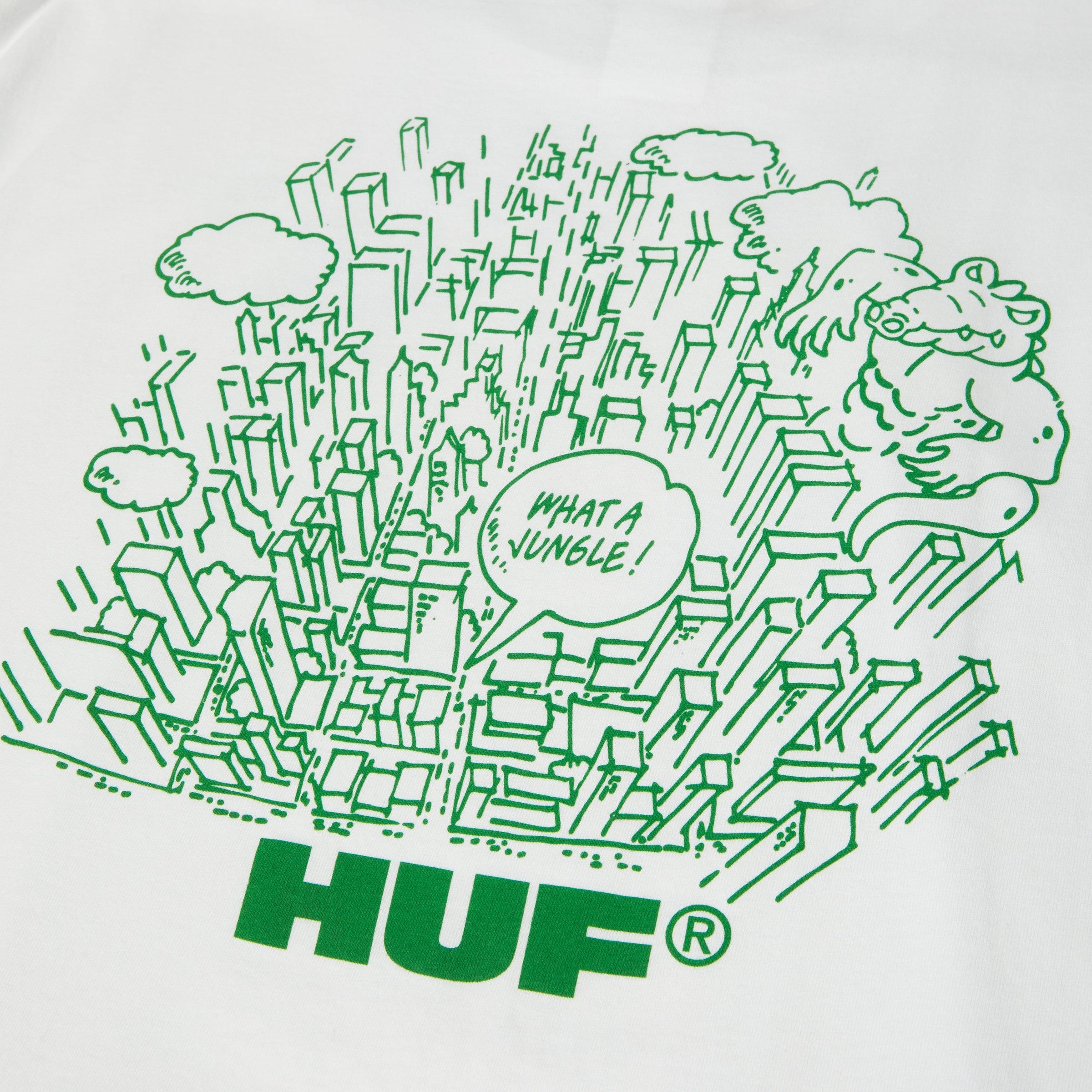 WHAT A JUNGLE S/S TEE - T-SHIRT 71MC0001215 -WHITE HUF