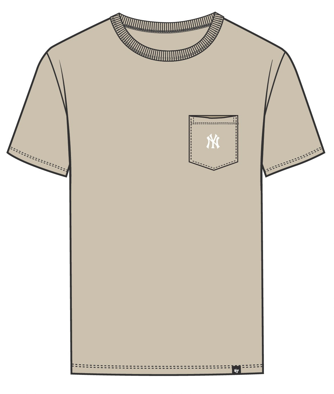 BASERUNNER EMB ECHO POCKET NEW YORK YA - T-SHIRT 47-BB017TMOEQH707548 K0 47 BRAND