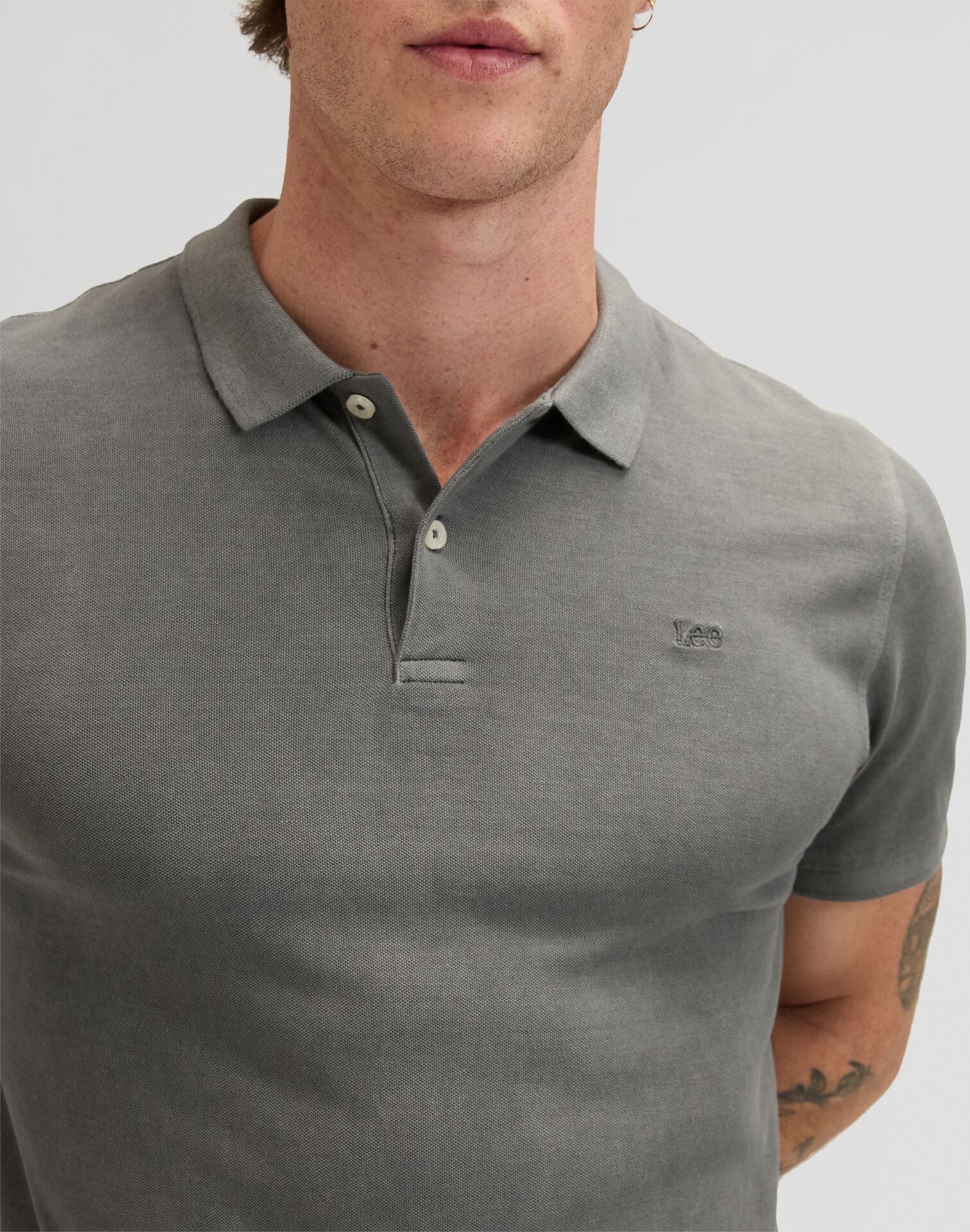 GARMENT DYE STATIC GRAY - POLO 112376468 . LEE
