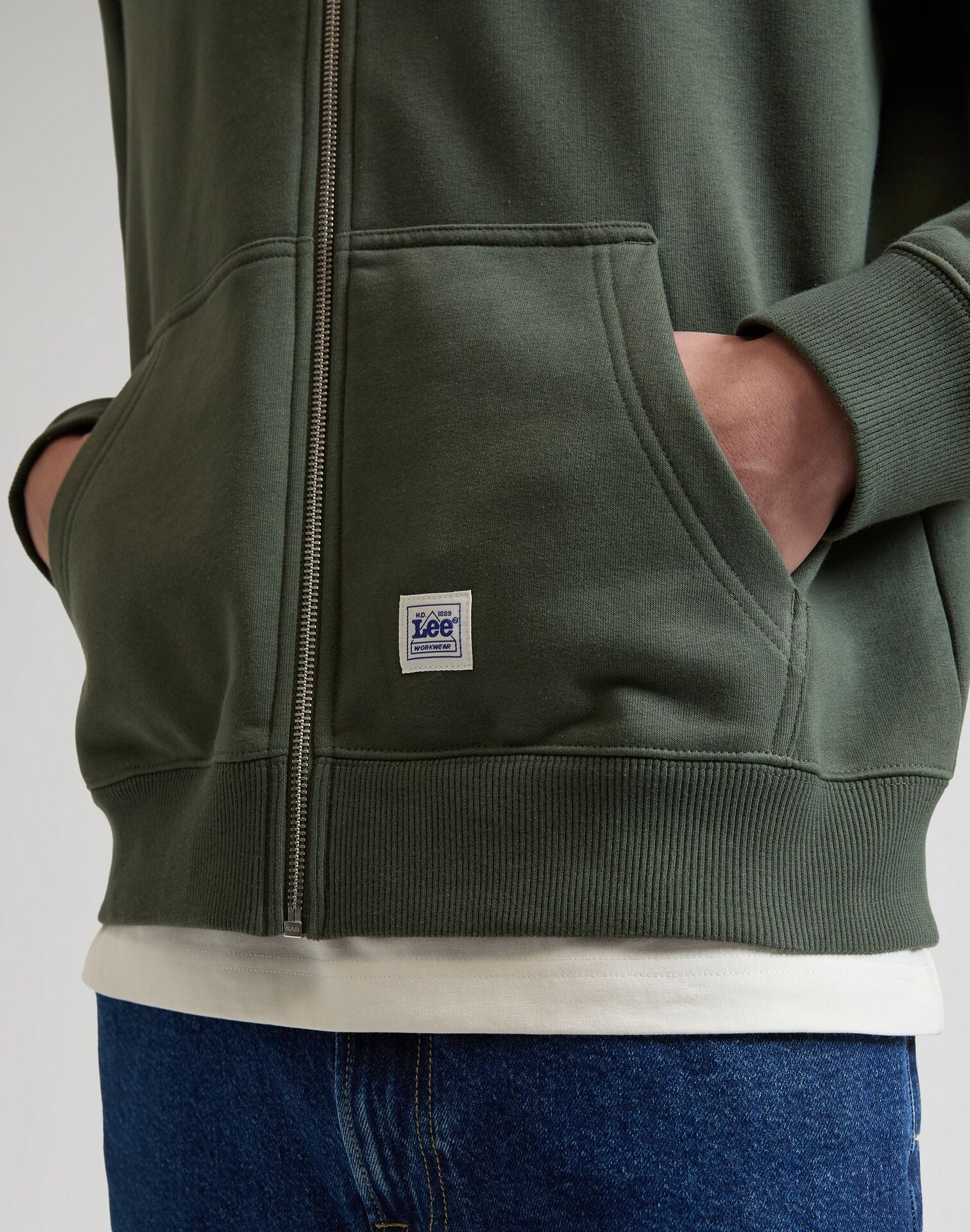 WORKWEAR FULL ZIP OAK MOSS - FELPA 112378765 . LEE