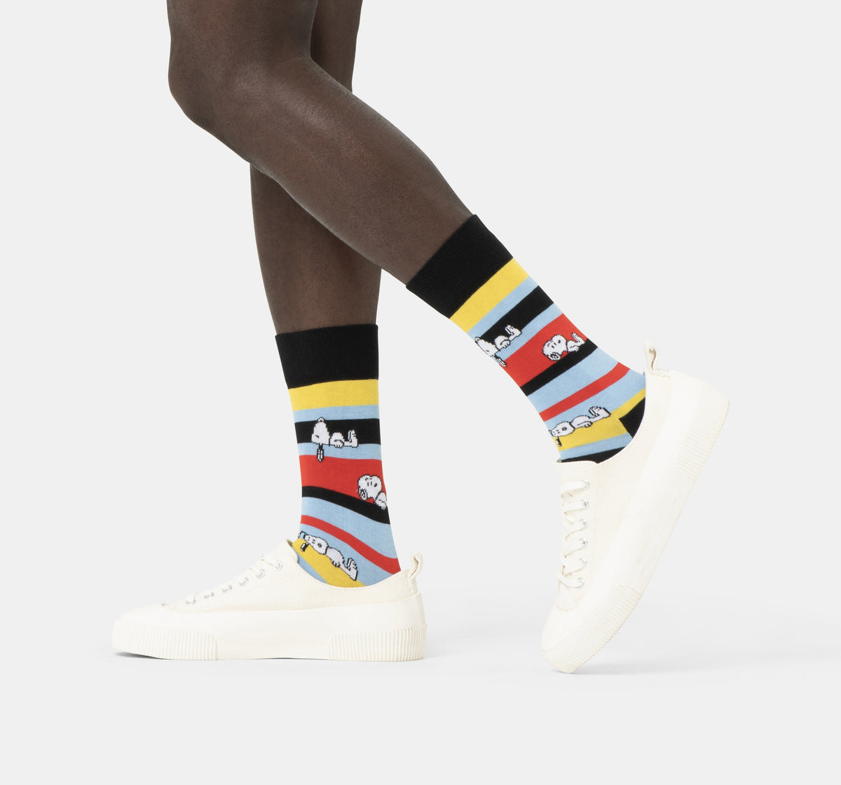 PEANUTS SNOOPY STRIPE - CALZE 87US0001991-PE -BLACK HAPPY SOCKS