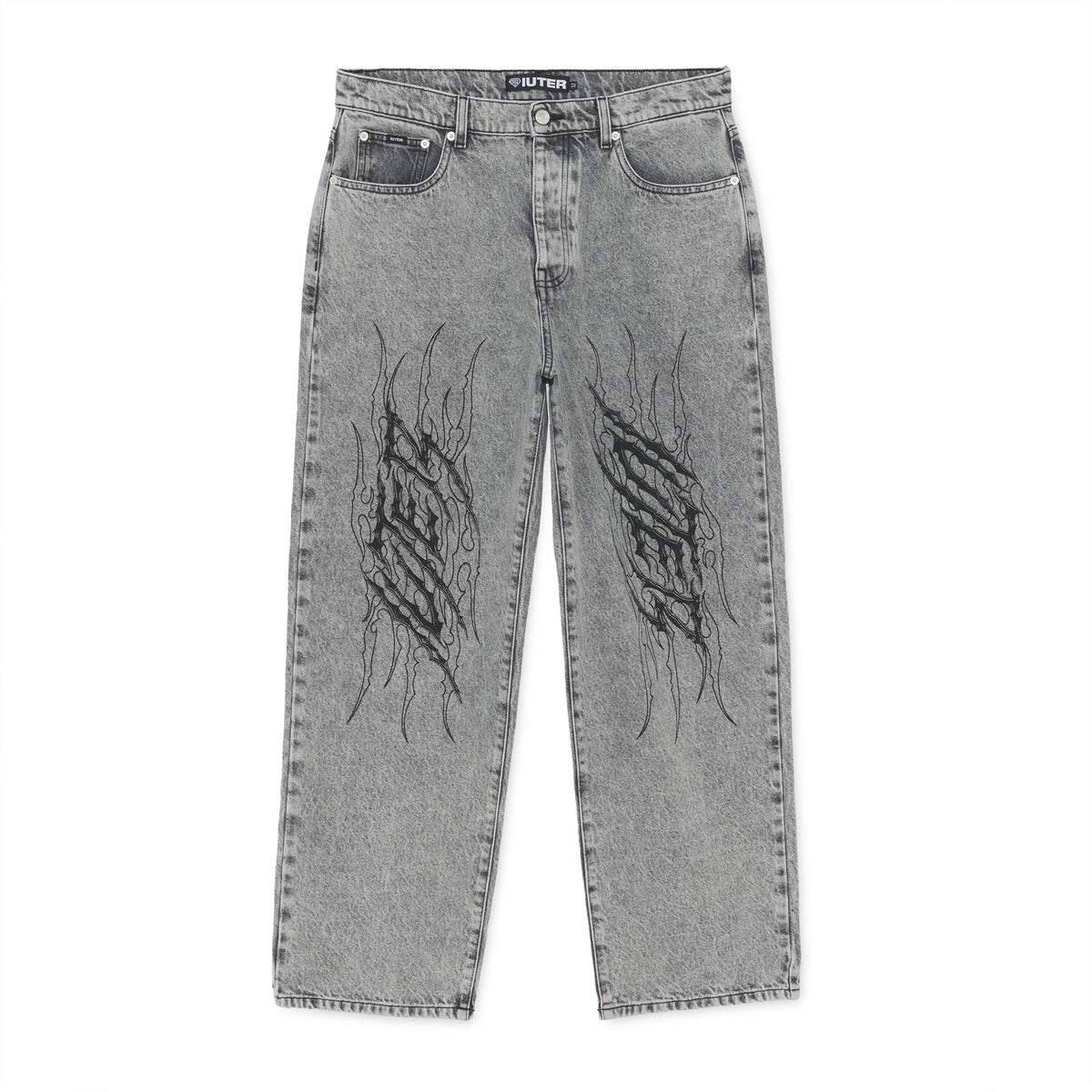TRIBAL BAGGY DENIM - PANTALONE 26WIDP40 -GREYTR IUTER