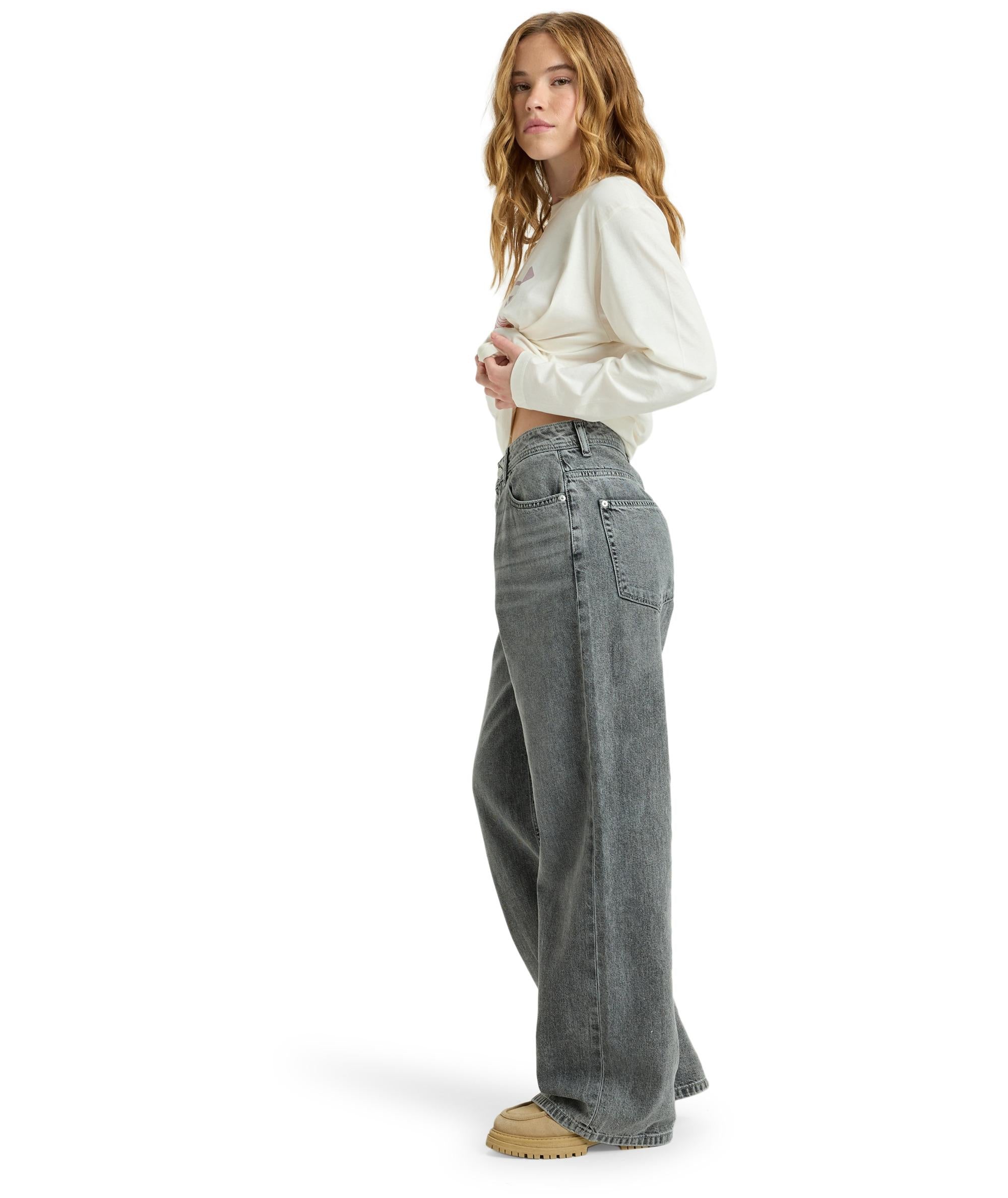 MILLA WIDE LEG REGULAR MID GR - JEANS ERJDP03312 -KPH0 ROXY