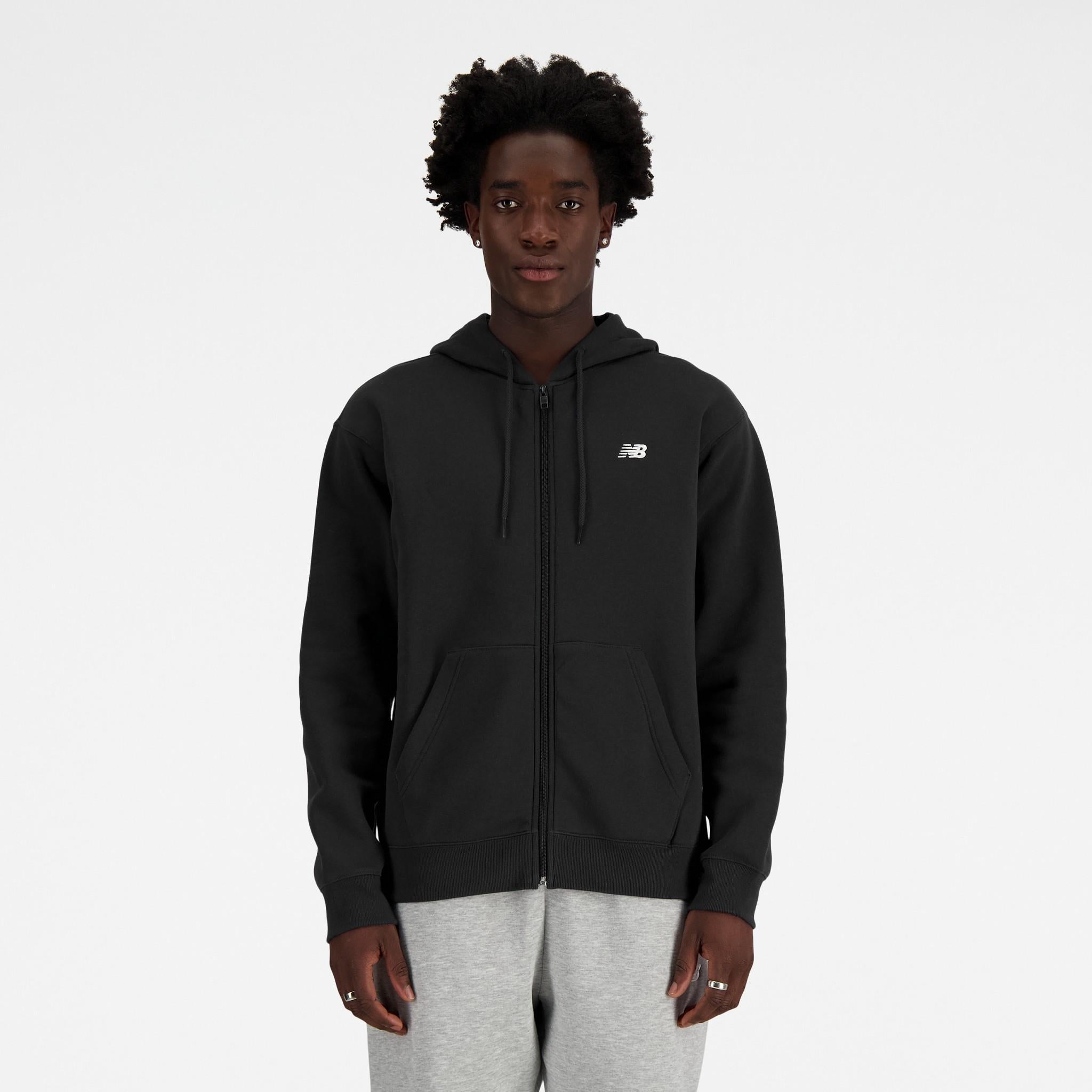SPORT ESSENTIALS LOGO FRENCH TERRY FULL ZIP - FELPA MJ41501BK . NEW BALANCE