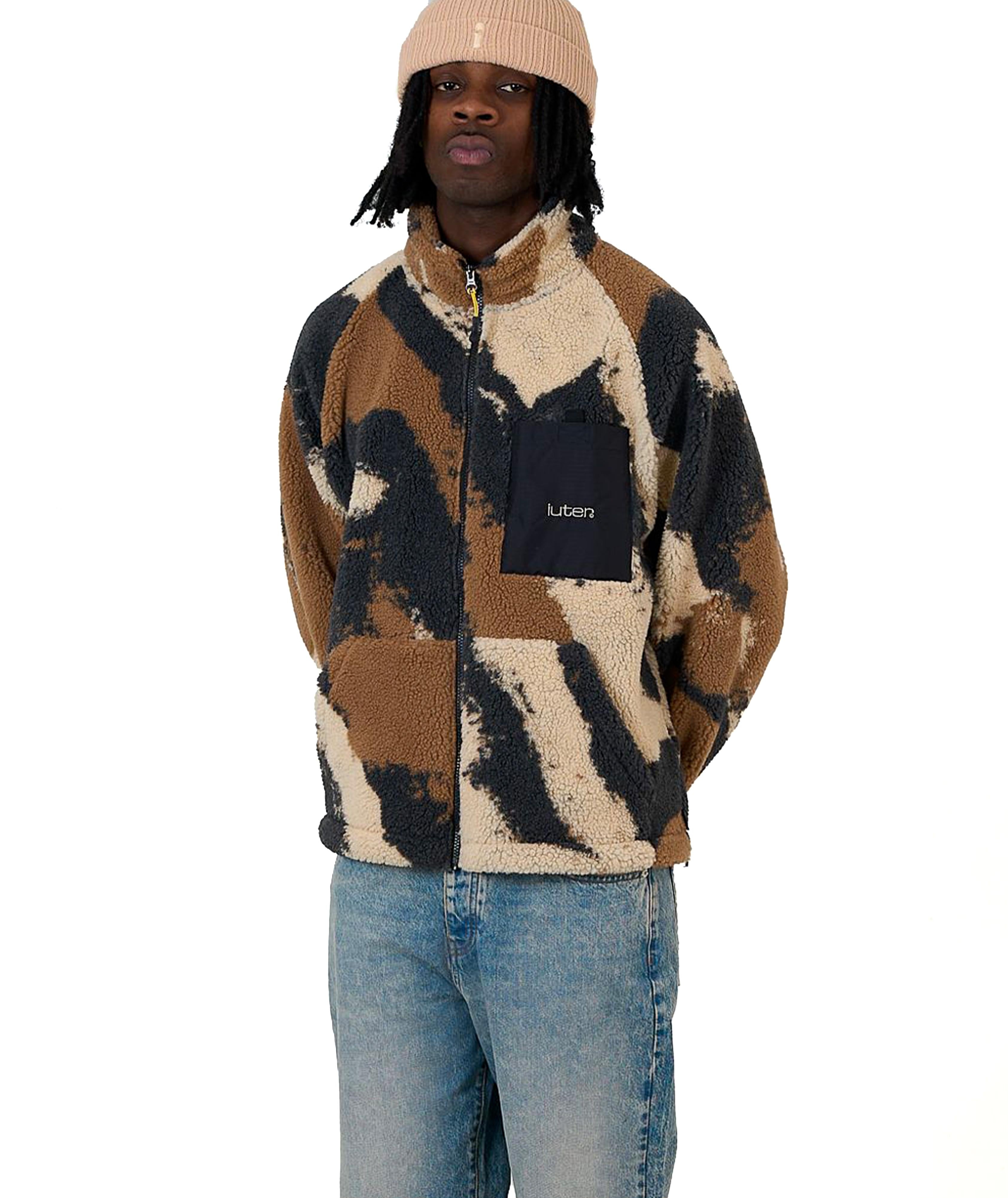 TORNADO FUR ZIP NECK - FELPA 25WISZ32 -BROWN IUTER