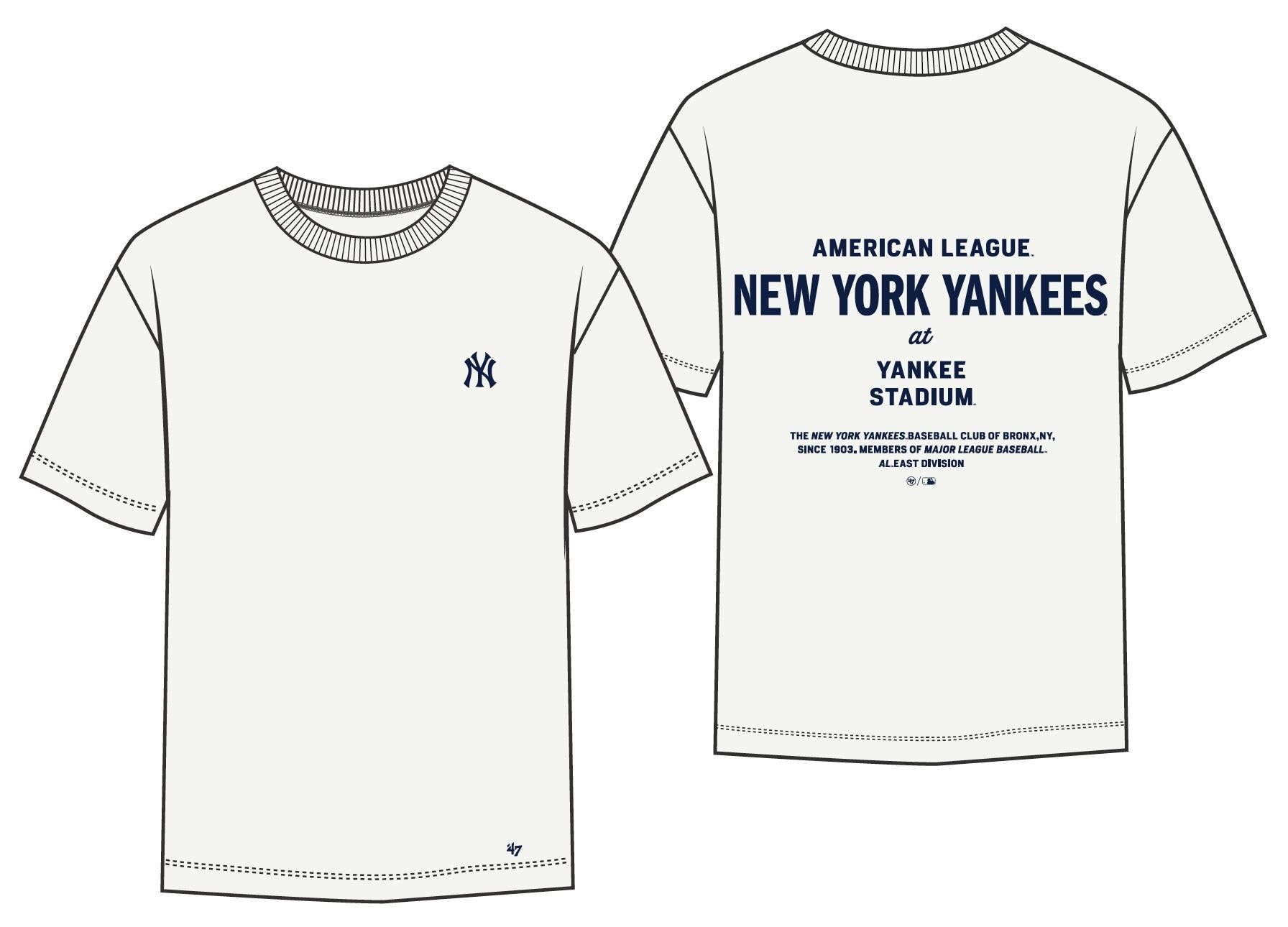 FOUNDATION NEW YORK YANKEES - T-SHIRT 47-BB017TMKKWL695029 SS 47 BRAND