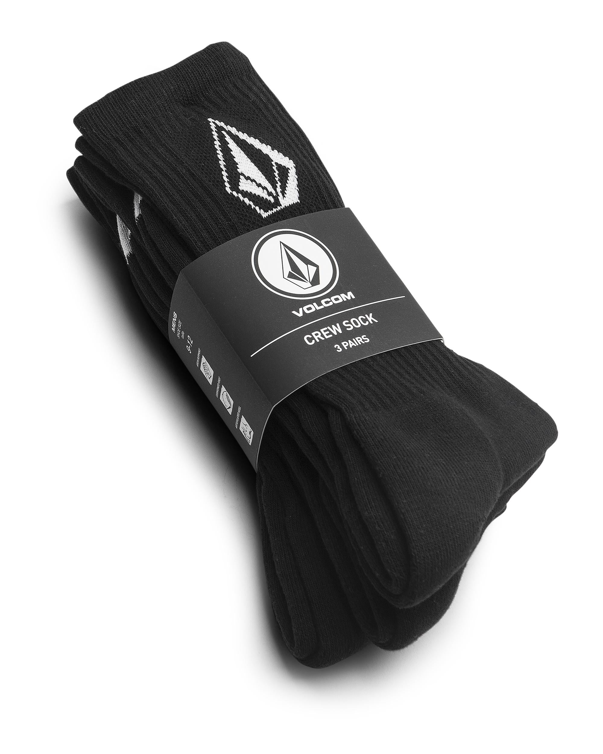 FULL STONE 3-PACK - CALZE D6312610 _BLK VOLCOM