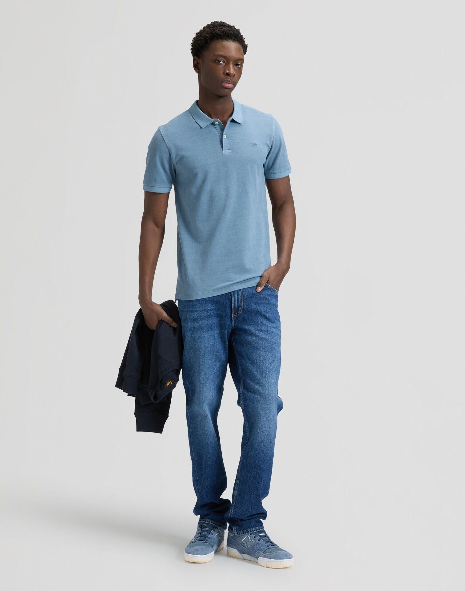 GARMENT DYE DUSTIER BLUE - POLO 112376470 . LEE