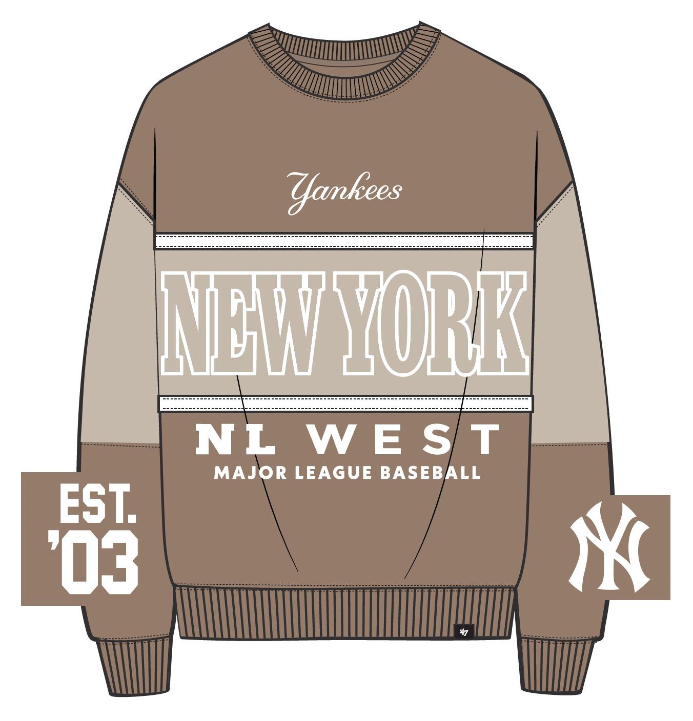 FRENCH TERRY MAXIMALIST NEW YORK YANKEES - FELPA 47-BB017PMXRDL707889 K0 47 BRAND