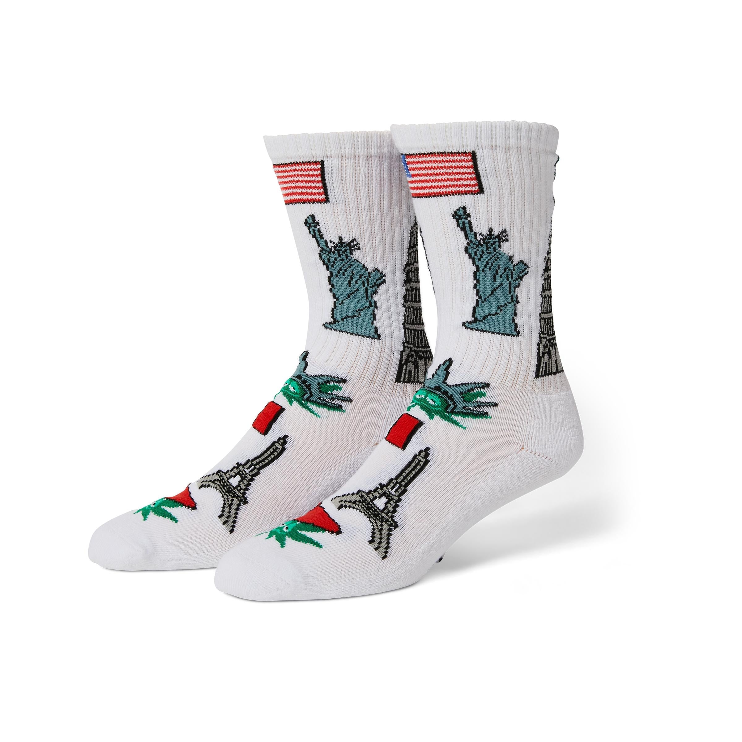 GREEN BUDDY TOURIST SOCK - CALZE 71MA0000661-GB -WHITE HUF