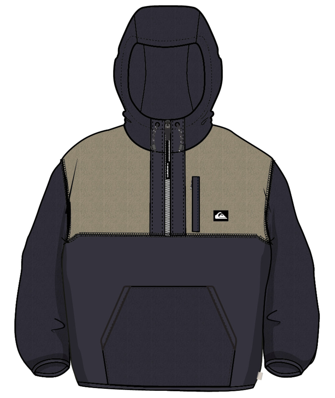 OCEAN VIEW MIX UP HOODY - FLEECE EQYPF03073 -KTP0 QUIKSILVER 