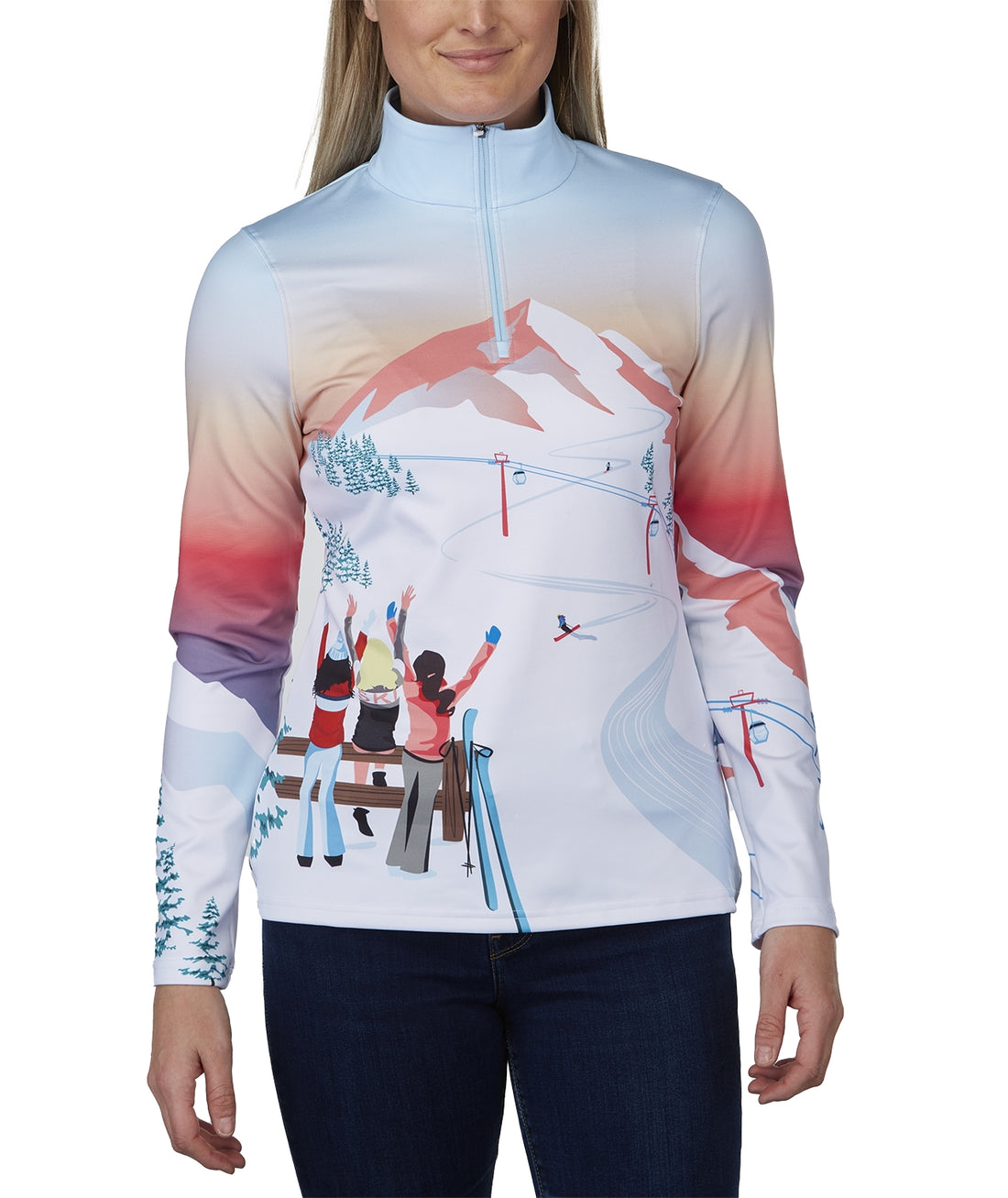 GIRLS RULE ZIP T-NECK - T-SHIRT 223063 -451 SPYDER 