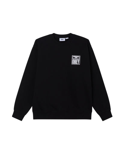 EYES ICON 2 CREW - FELPA 22UC0000155 -BLK OBEY 