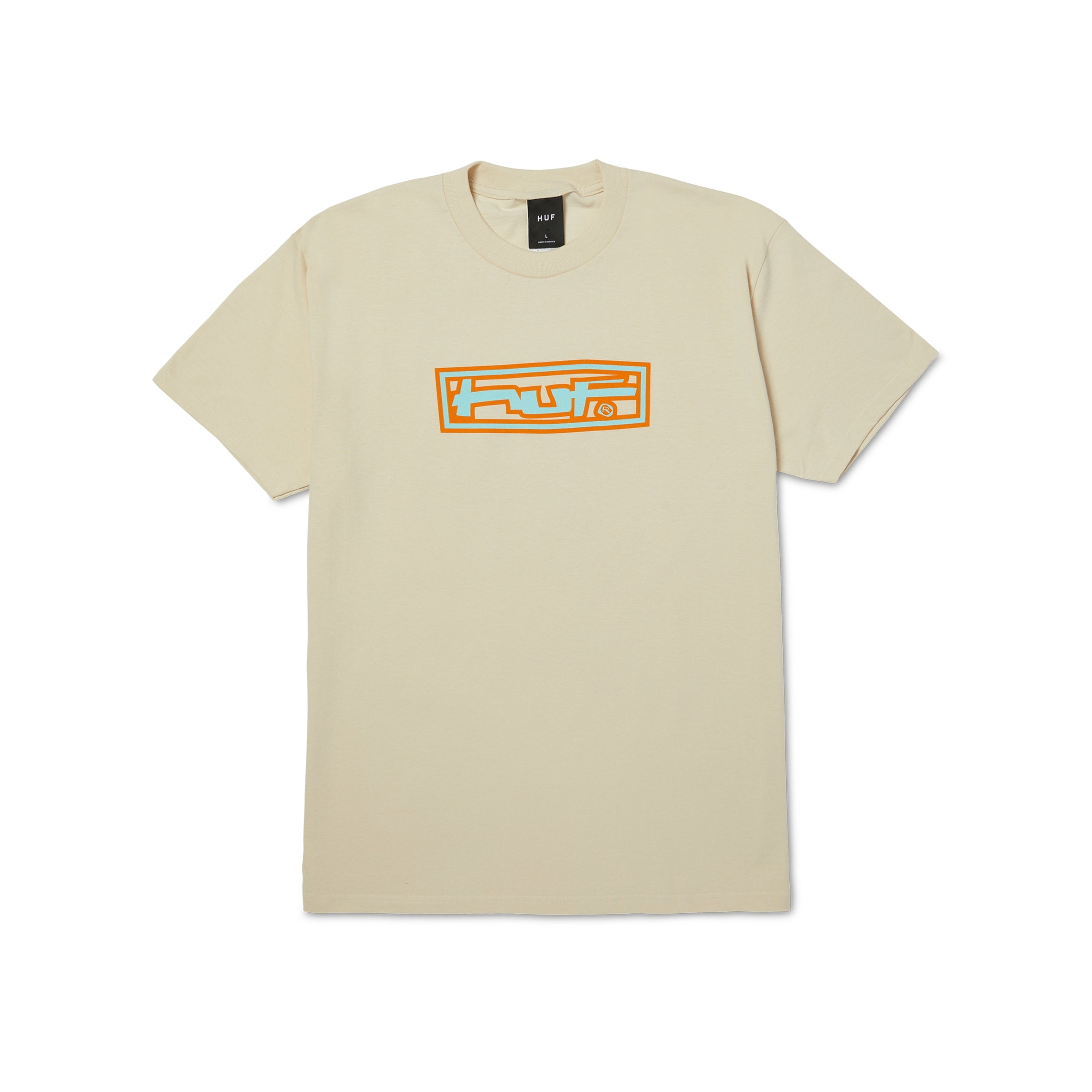 STRETCH S/S TEE - T-SHIRT 71MC0001183 -CREAM HUF 