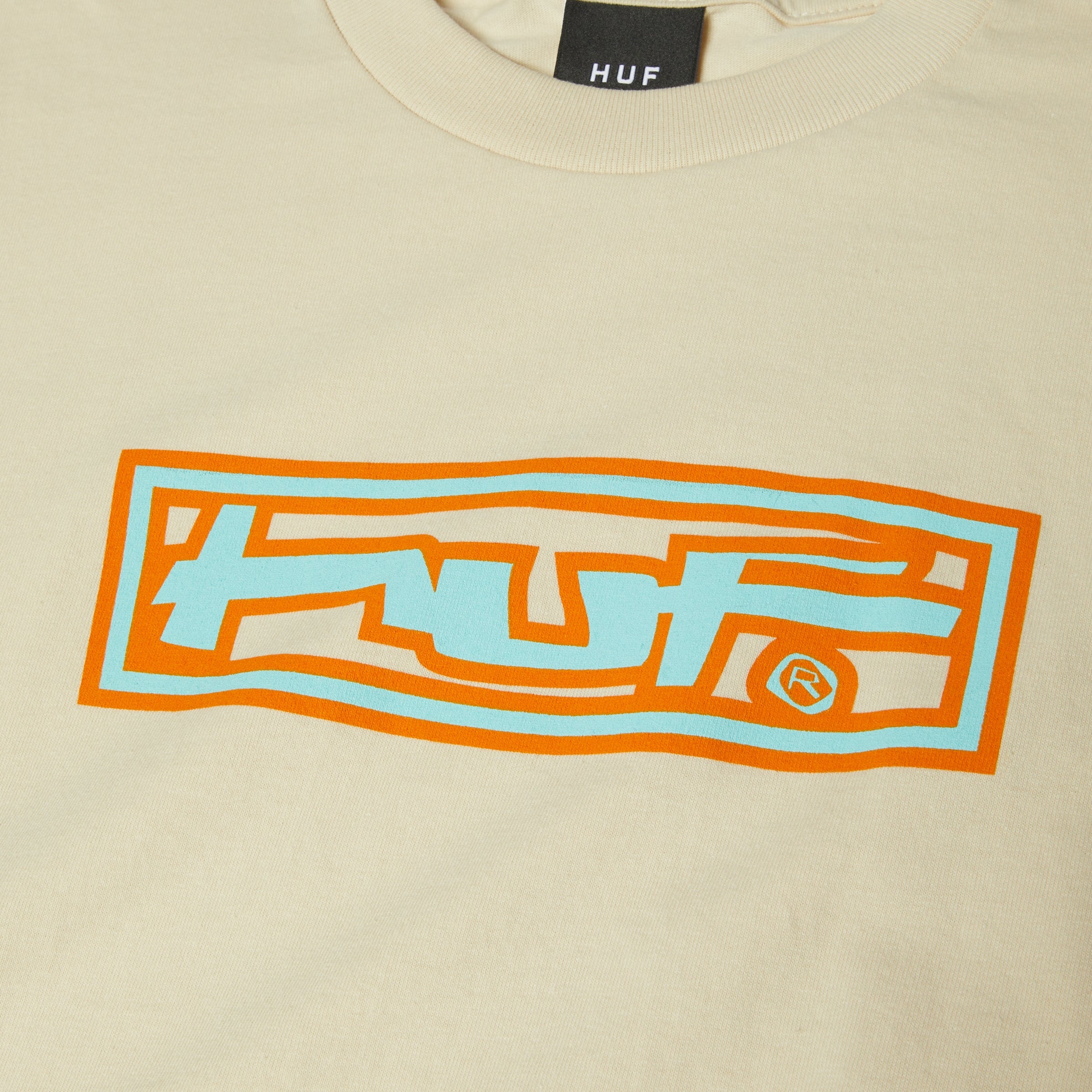 STRETCH S/S TEE - T-SHIRT 71MC0001183 -CREAM HUF 