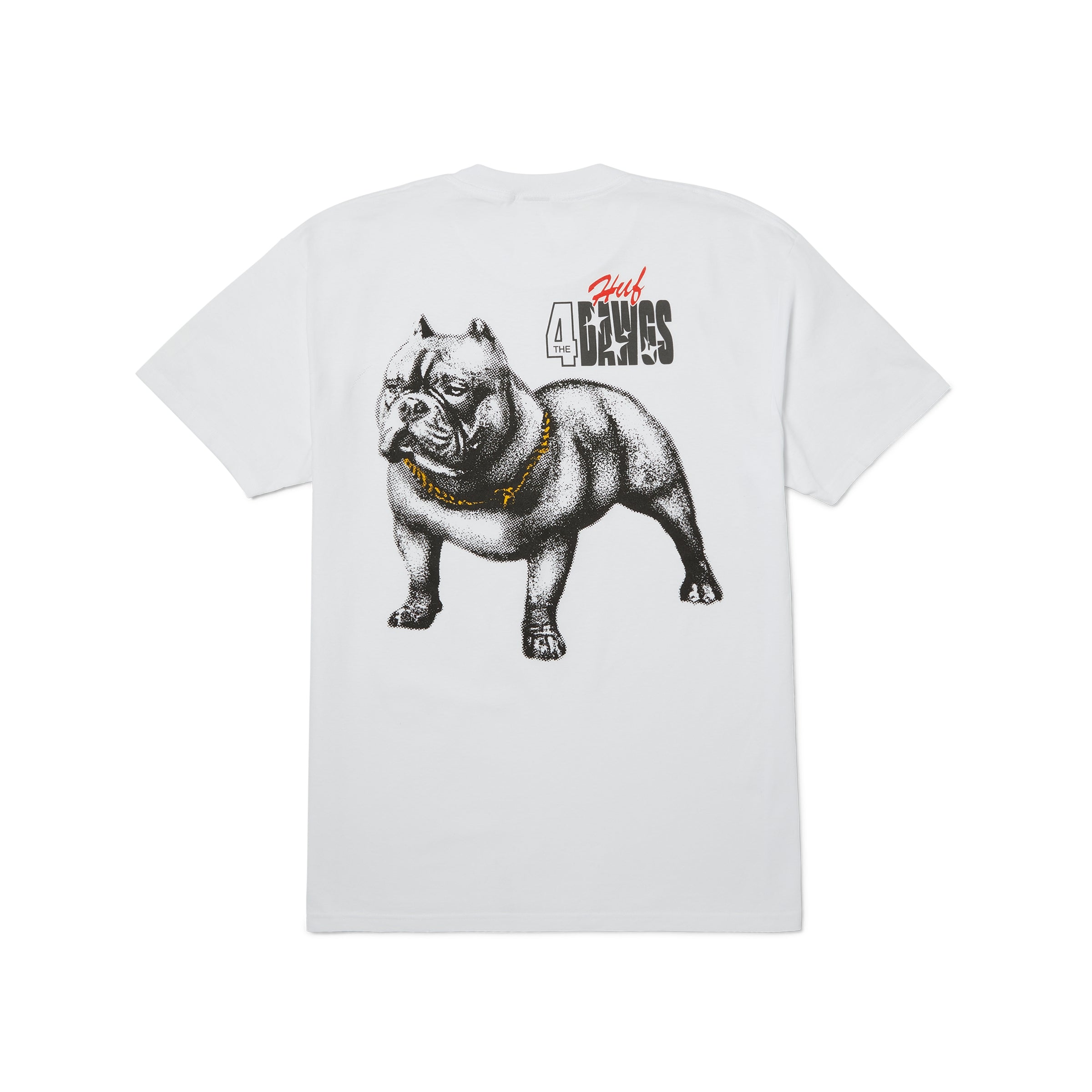 4 THE DAWGS S/S TEE - T-SHIRT 71MC0001184 -WHITE HUF 