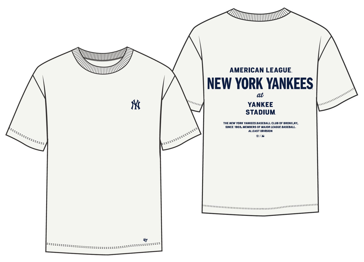 FOUNDATION NEW YORK YANKEES - T-SHIRT 47-BB017TMKKWL695029 SS 47 BRAND 