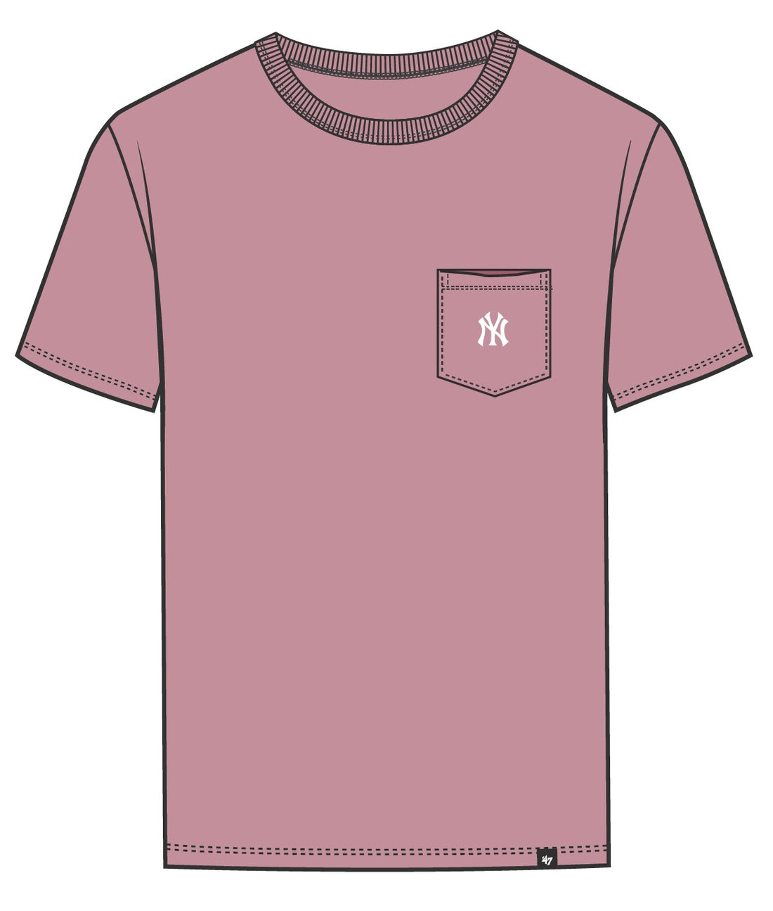 BASERUNNER EMB ECHO POCKET NEW YORK YA - T-SHIRT 47-BB017TMOEQH707544 QC 47 BRAND 