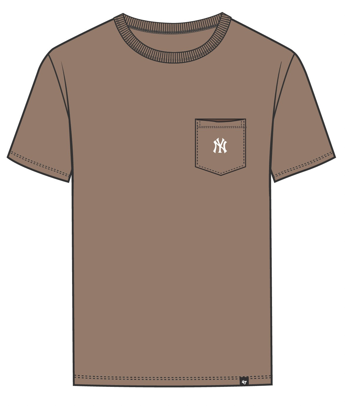 BASERUNNER EMB ECHO POCKET NEW YORK YA - T-SHIRT 47-BB017TMOEQH707546 V1 47 BRAND 