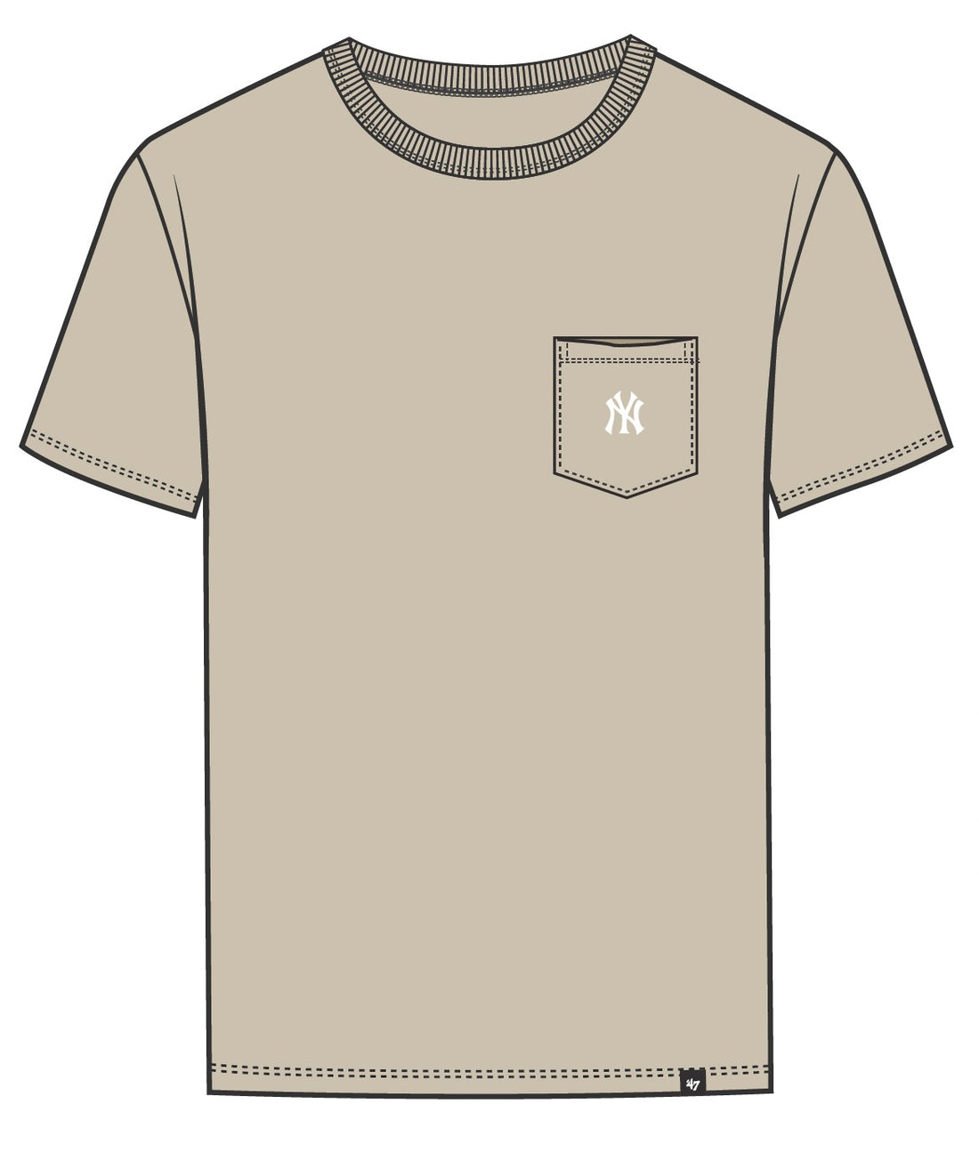 BASERUNNER EMB ECHO POCKET NEW YORK YA - T-SHIRT 47-BB017TMOEQH707548 K0 47 BRAND 