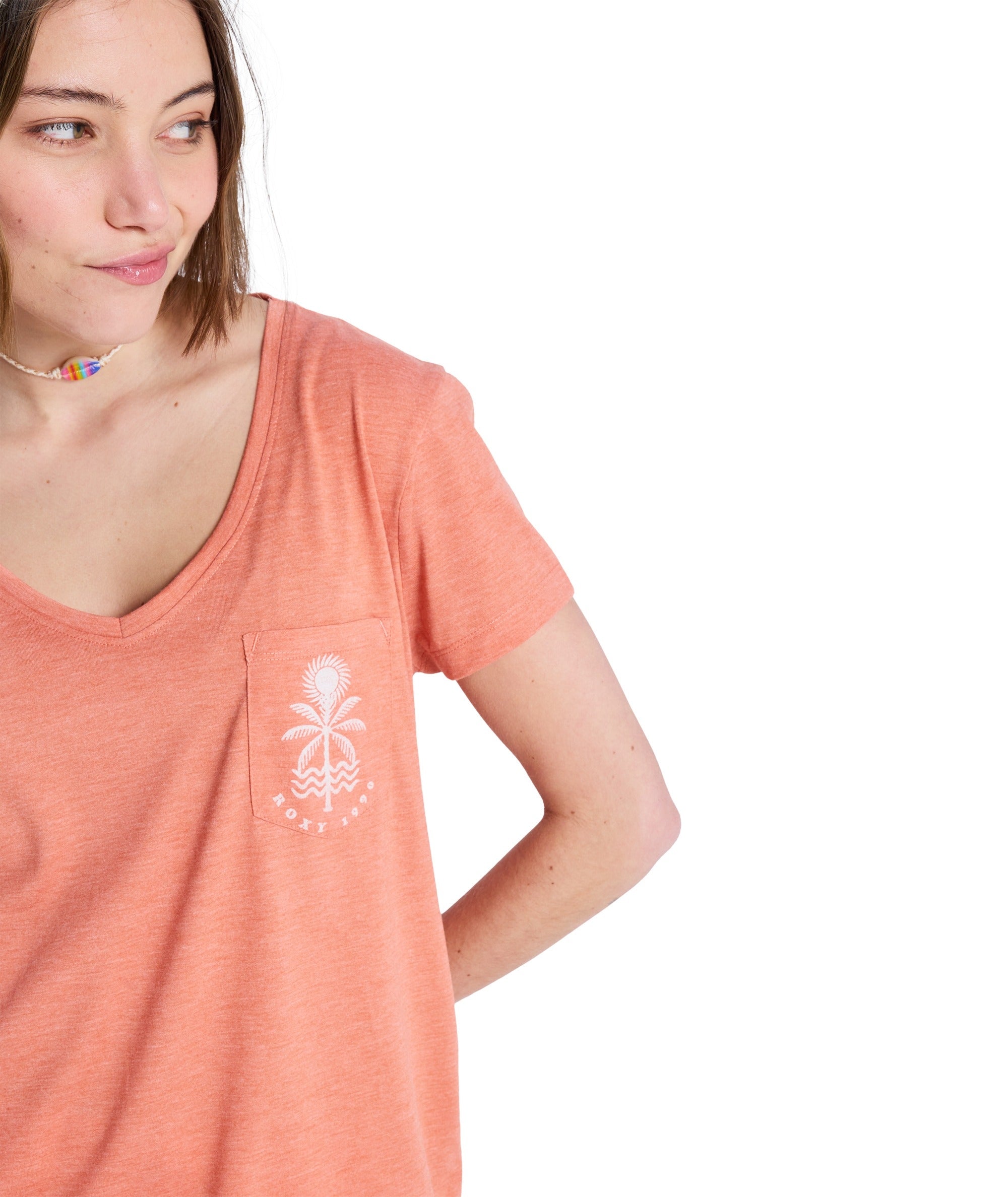 LAGUNA GREEN V NECK - T-SHIRT ERJZT06084 -MLN0 ROXY 