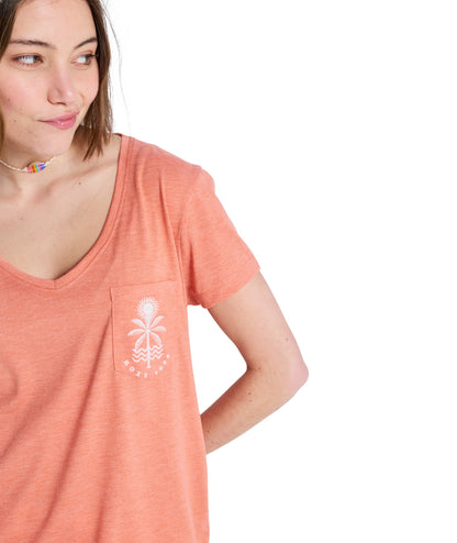 LAGUNA GREEN V NECK - T-SHIRT ERJZT06084 -MLN0 ROXY 