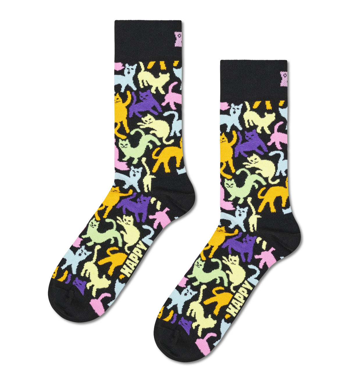CAT - CALZE 87US0001817 -BLACK HAPPY SOCKS 