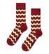 WOBBLY STRIPE - CALZE 87US0001866 -DARK RED HAPPY SOCKS 