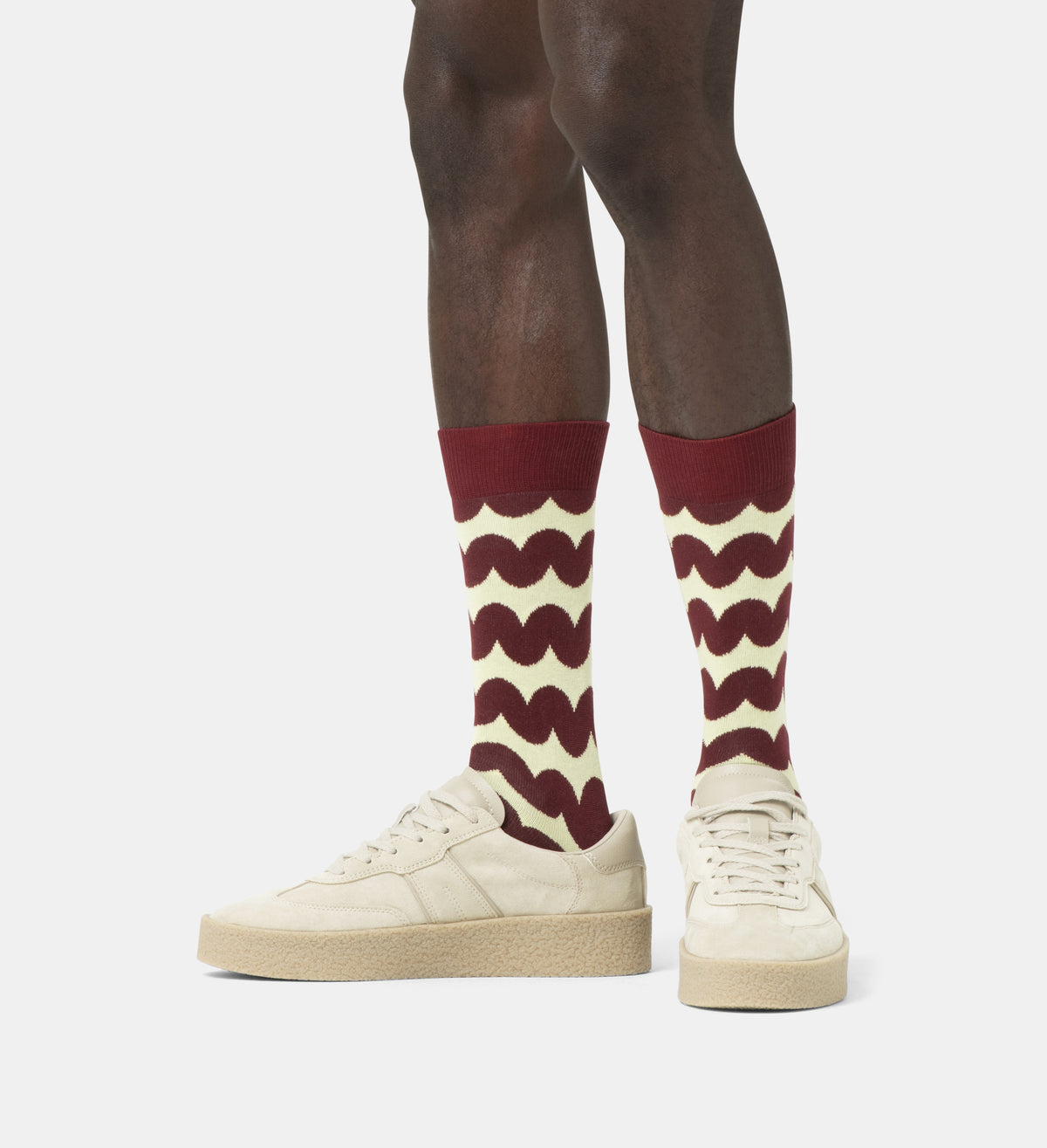 WOBBLY STRIPE - CALZE 87US0001866 -DARK RED HAPPY SOCKS 