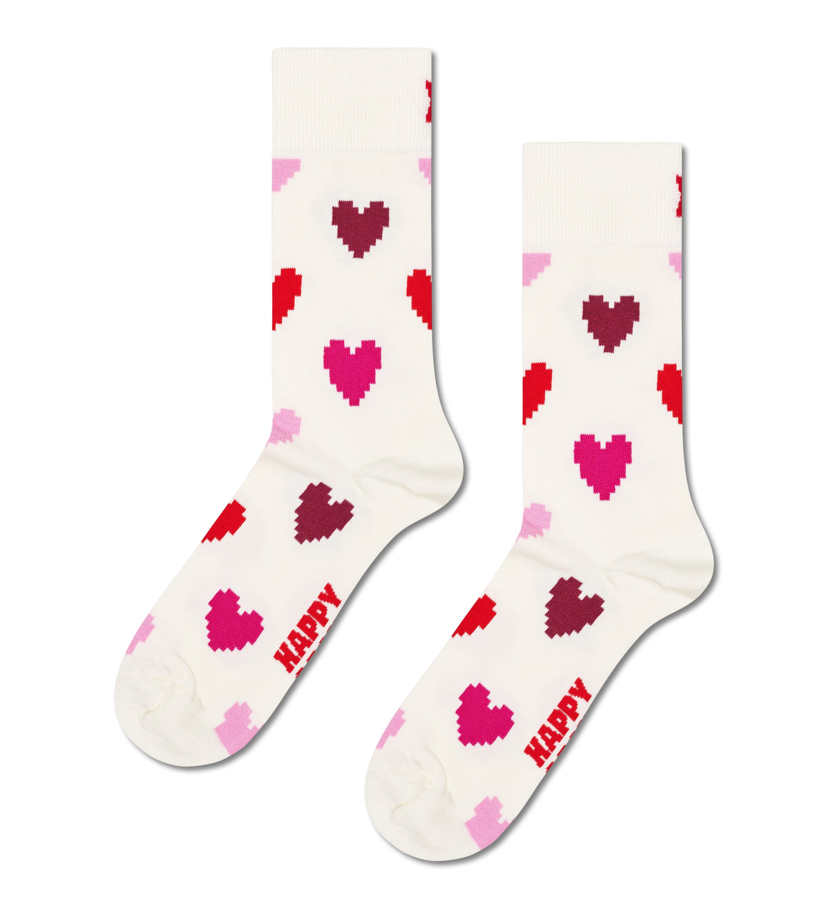 PIXEL HEART - CALZE 87US0001935 -WHITE HAPPY SOCKS 