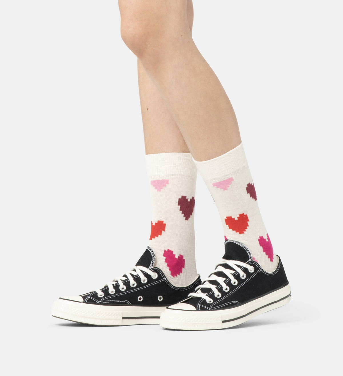 PIXEL HEART - CALZE 87US0001935 -WHITE HAPPY SOCKS 