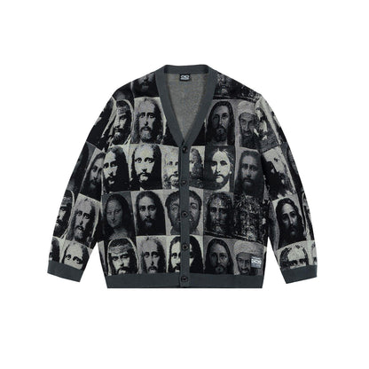 JAQUARD CARDIGAN RELAXED FIT MUGSHOT JEEZ - MAGLIA 26SSPROU844 -V.U. PROPAGANDA 