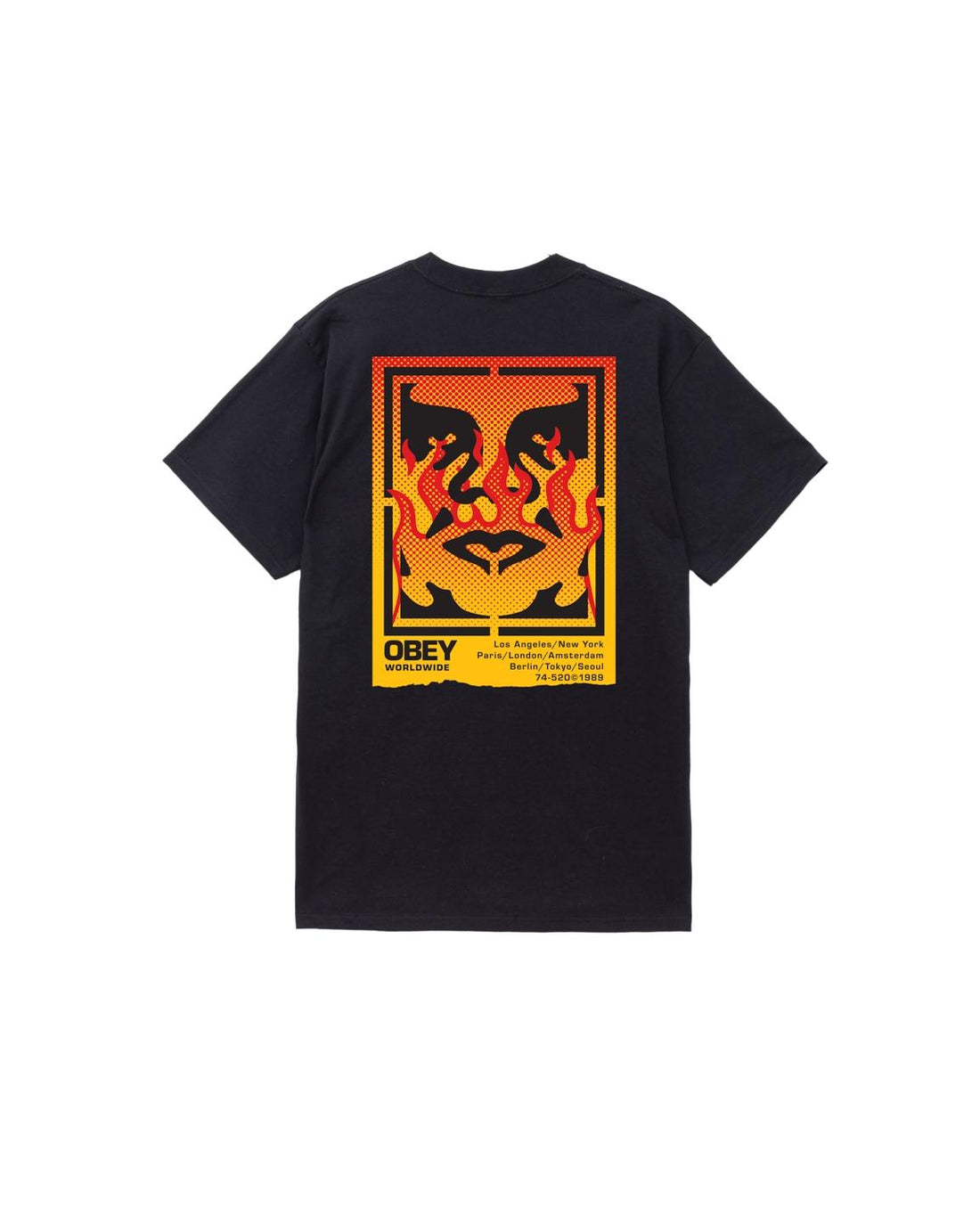 ICON STENCIL FLAME - T-SHIRT 22MC0001303 -BLK OBEY