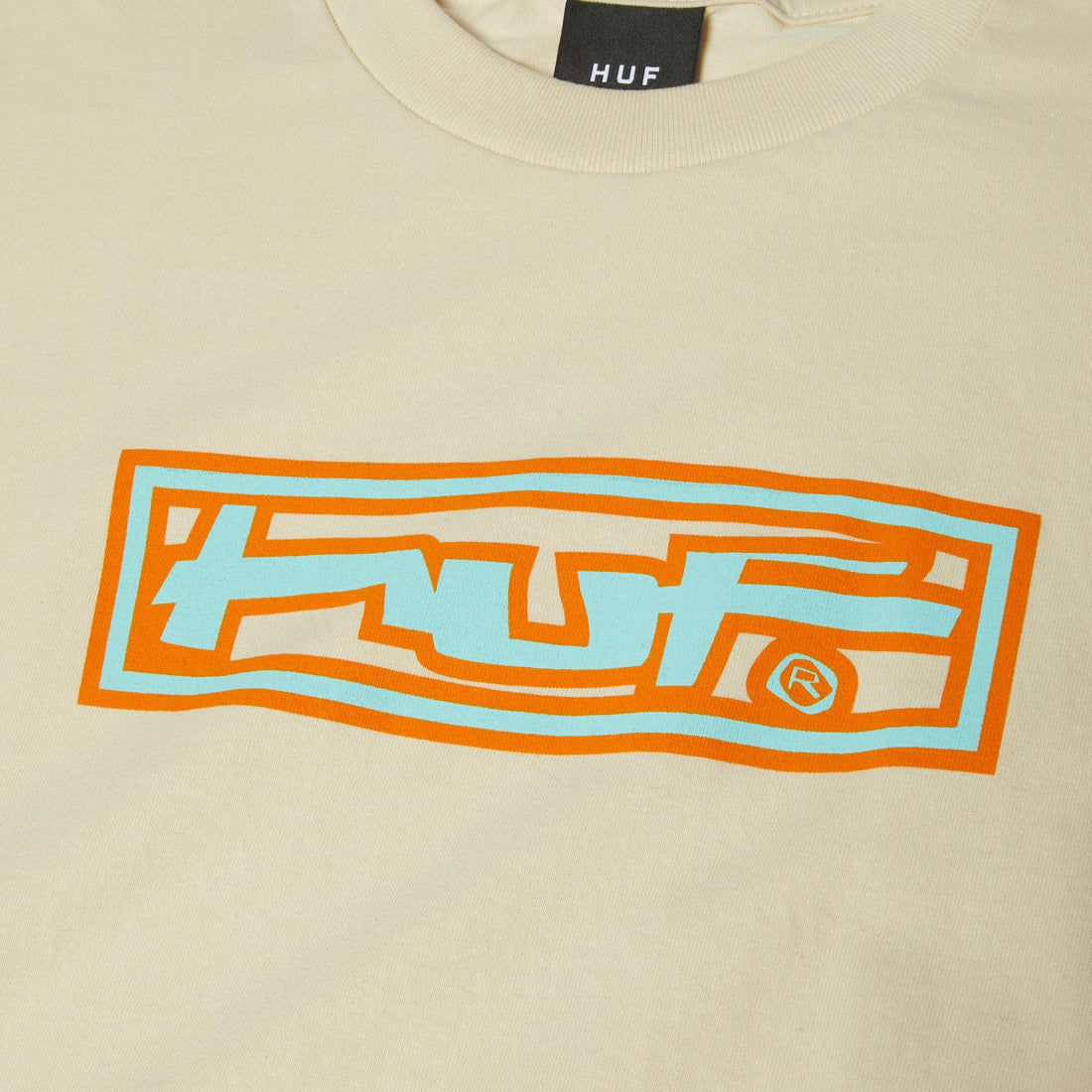 STRETCH S/S TEE - T-SHIRT 71MC0001183 -CREAM HUF 