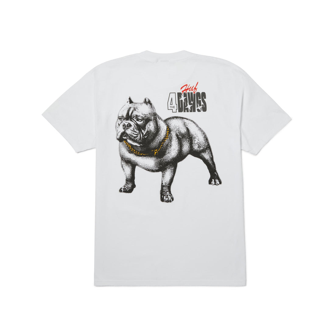 4 THE DAWGS S/S TEE - T-SHIRT 71MC0001184 -WHITE HUF 