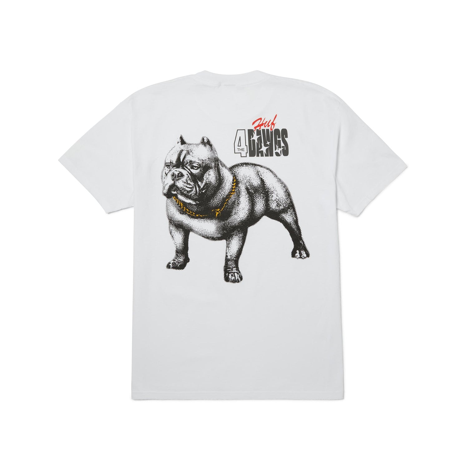 4 THE DAWGS S/S TEE - T-SHIRT 71MC0001184 -WHITE HUF 