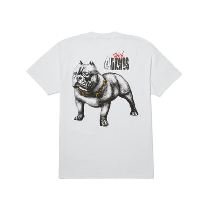 4 THE DAWGS S/S TEE - T-SHIRT 71MC0001184 -WHITE HUF 