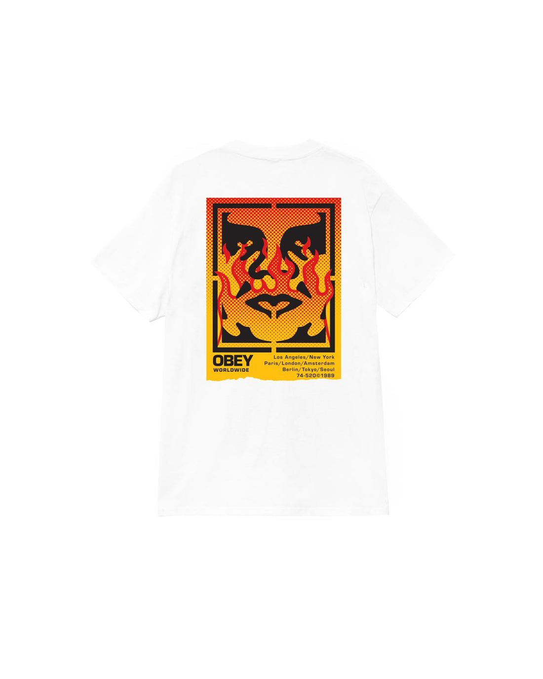 ICON STENCIL FLAME - T-SHIRT 22MC0001303 -WHT OBEY