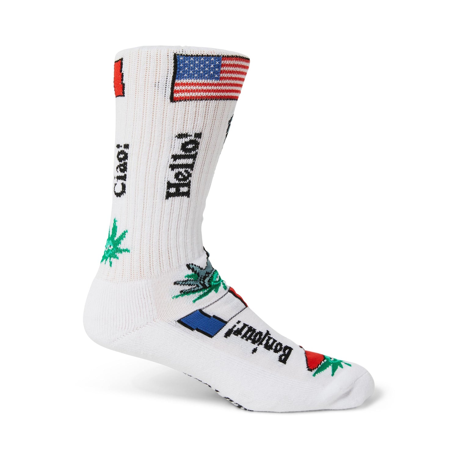 GREEN BUDDY TOURIST SOCK - CALZE 71MA0000661-GB -WHITE HUF 