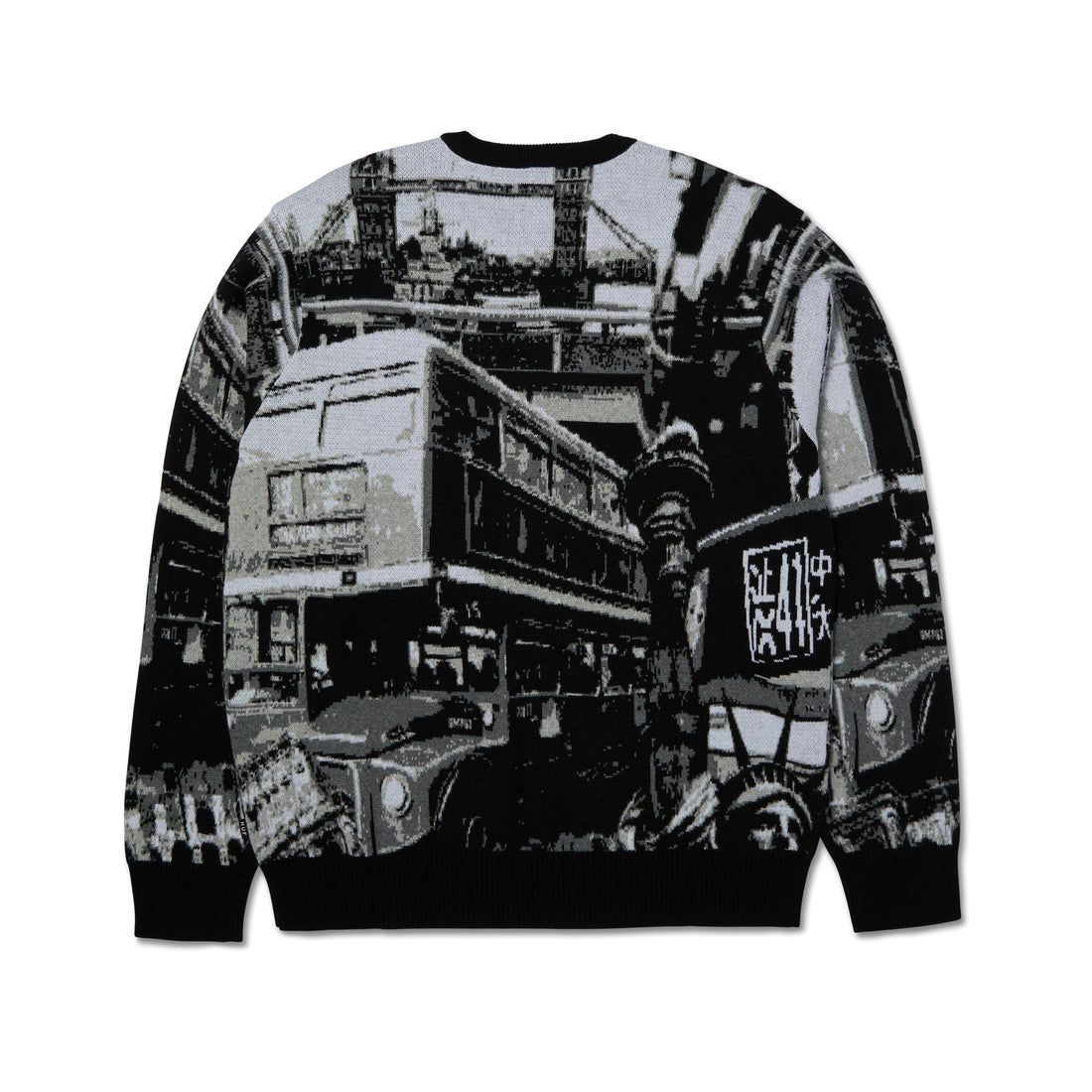 WORLDWIDE COMMUTER SWEATER - MAGLIA 71MC0001168 -BLACK HUF 