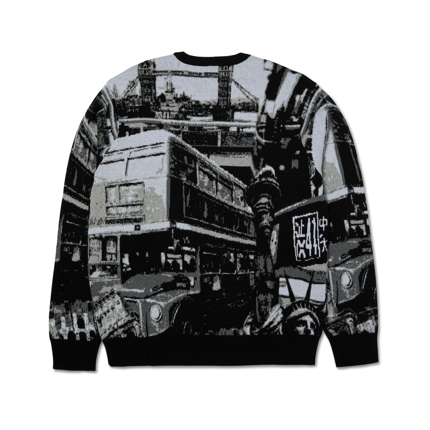 WORLDWIDE COMMUTER SWEATER - MAGLIA 71MC0001168 -BLACK HUF 