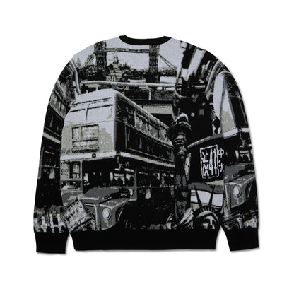 WORLDWIDE COMMUTER SWEATER - MAGLIA 71MC0001168 -BLACK HUF 