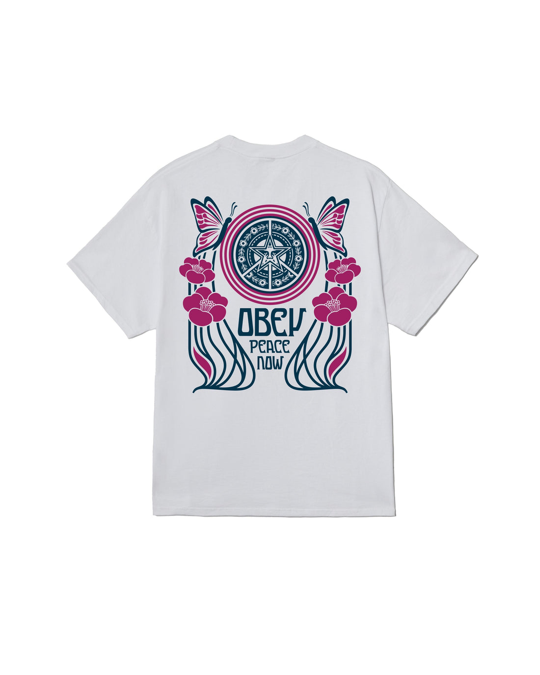 PEACE NOW BUTTERFLIES - T-SHIRT 22MC0001838 -WHT OBEY 