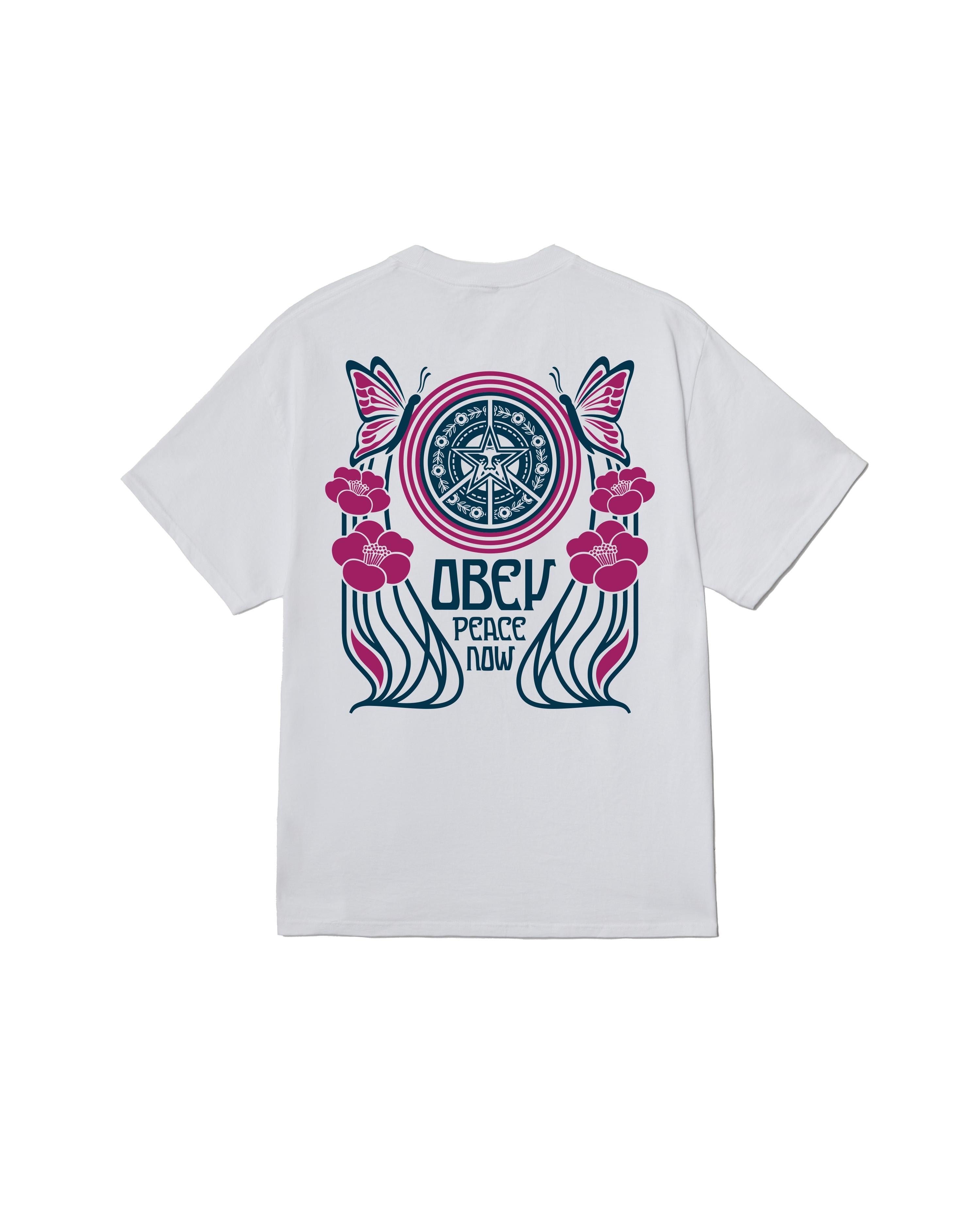 PEACE NOW BUTTERFLIES - T-SHIRT 22MC0001838 -WHT OBEY 