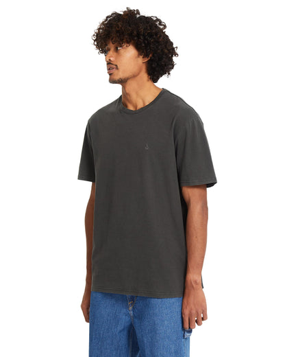 SOLID STONE EMB - T-SHIRT A5212610 _BLK VOLCOM 