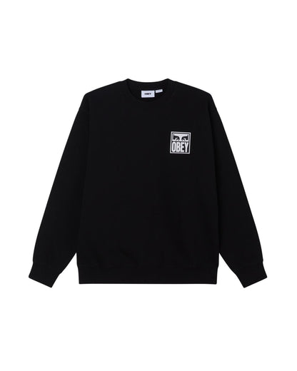 EYES ICON 2 CREW - FELPA 22UC0000155 -BLK OBEY 